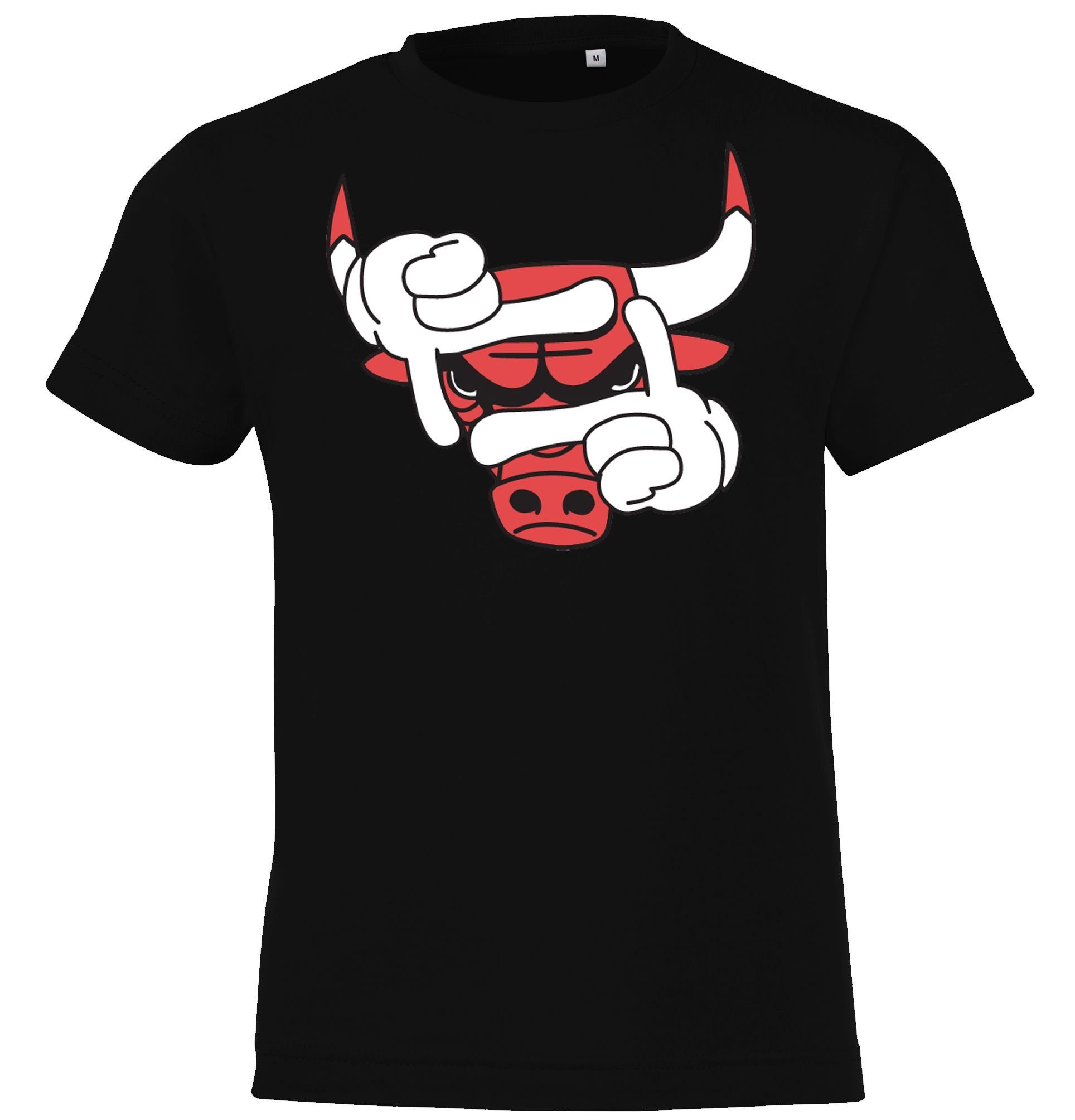 Youth Designz T-Shirt Bulls Kinder T-Shirt für Jungen und Mädchen Schwarz