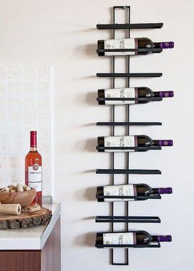 DanDiBo Weinregal Flaschenregal Metall Schwarz Wand Dies 116 cm für 10 Flaschen Flaschenständer Flaschenhalter