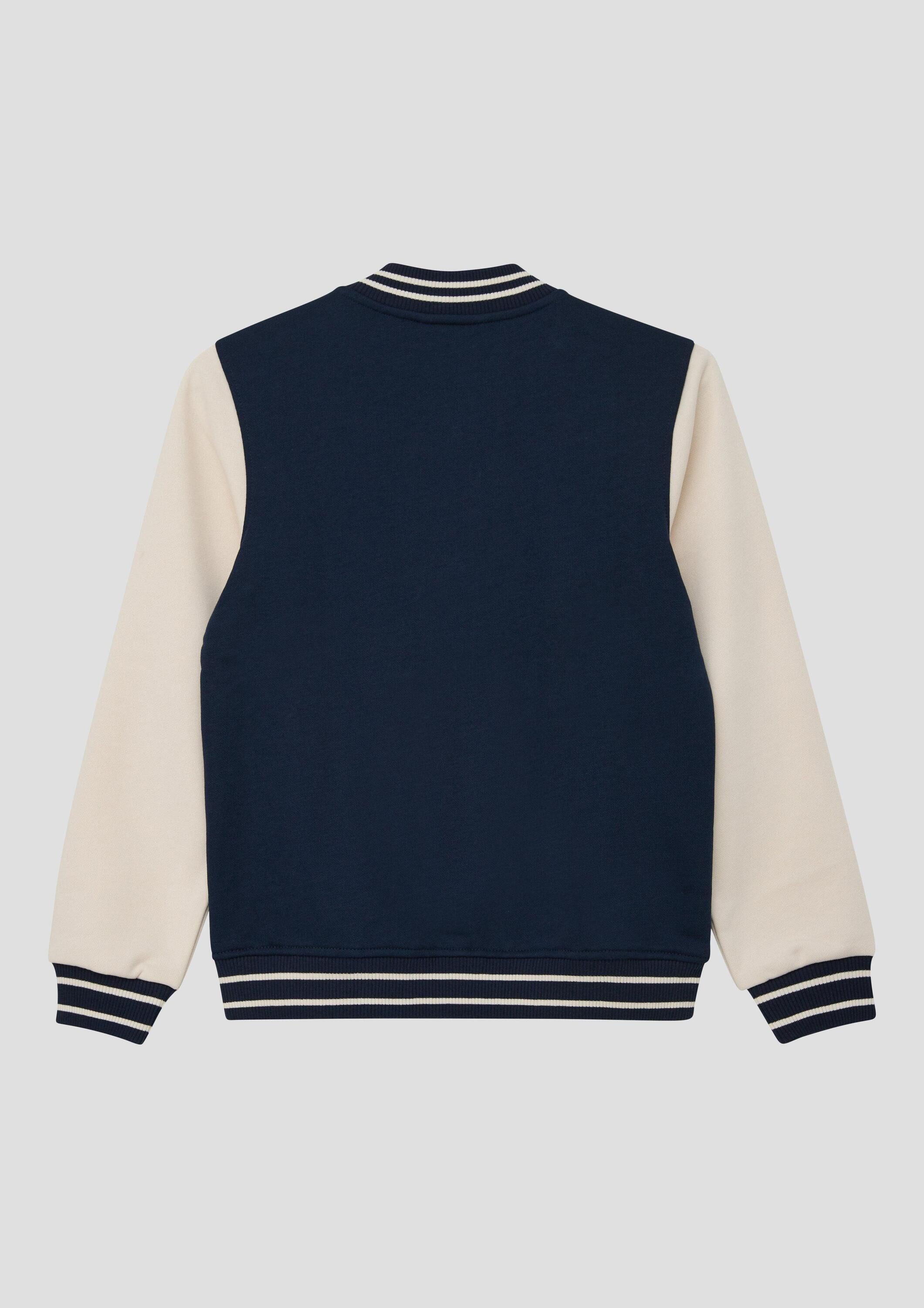 s.Oliver Sweatjacke Sweatshirt Jacke Collegejacke aus Sweatware