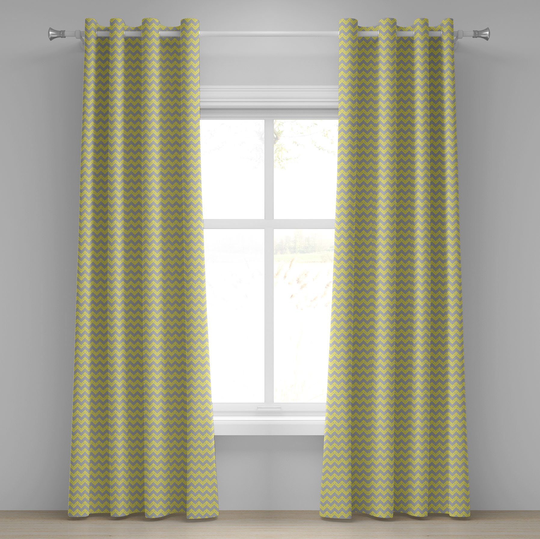 Gardine Dekorative 2-Panel-Fenstervorhänge für Schlafzimmer Wohnzimmer, Abakuhaus, Winkel Stammes