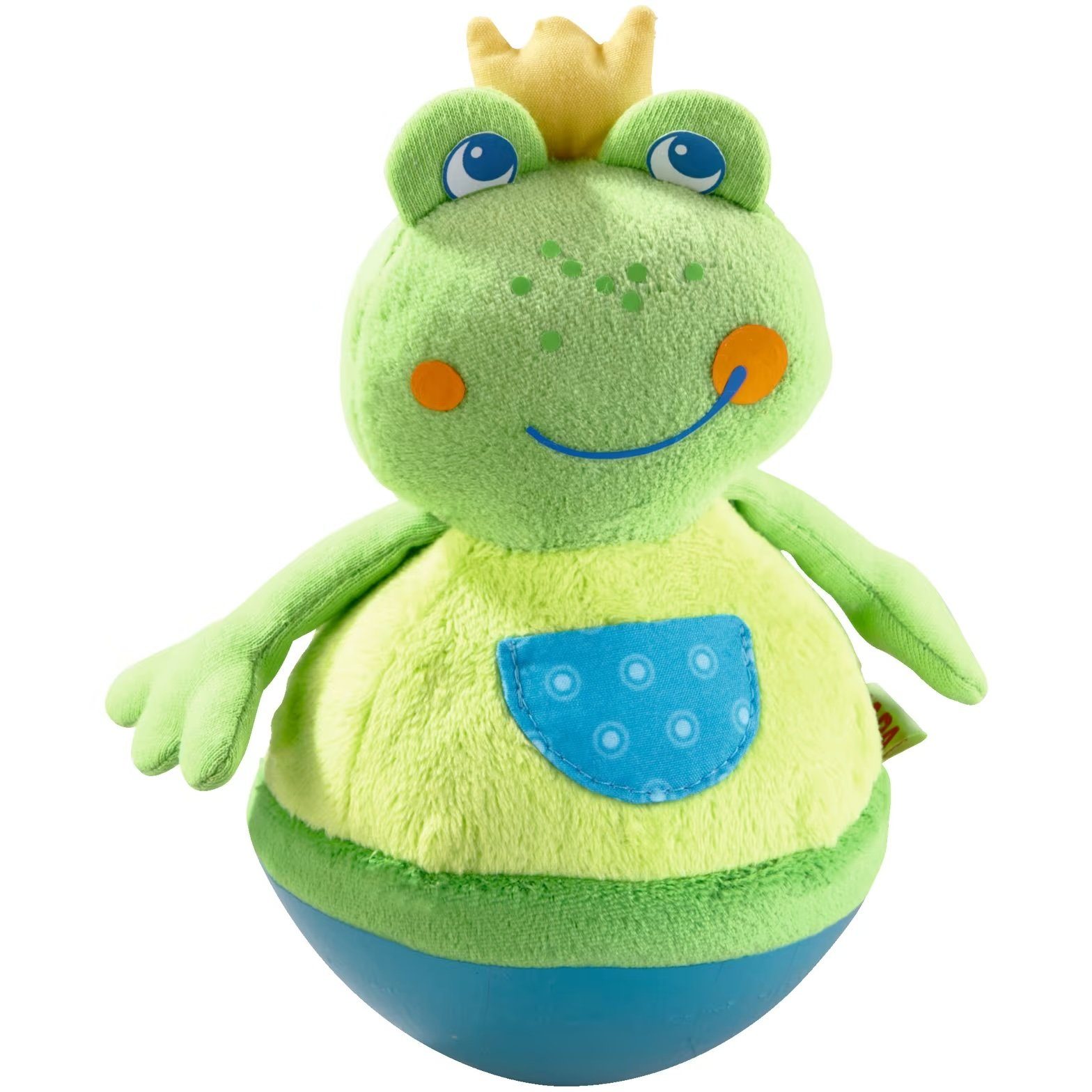 Haba Spielfigur Stehauffigur Frosch, (Set, 1-tlg., 1), Stehauffigur aus weichen Velours-Stoff