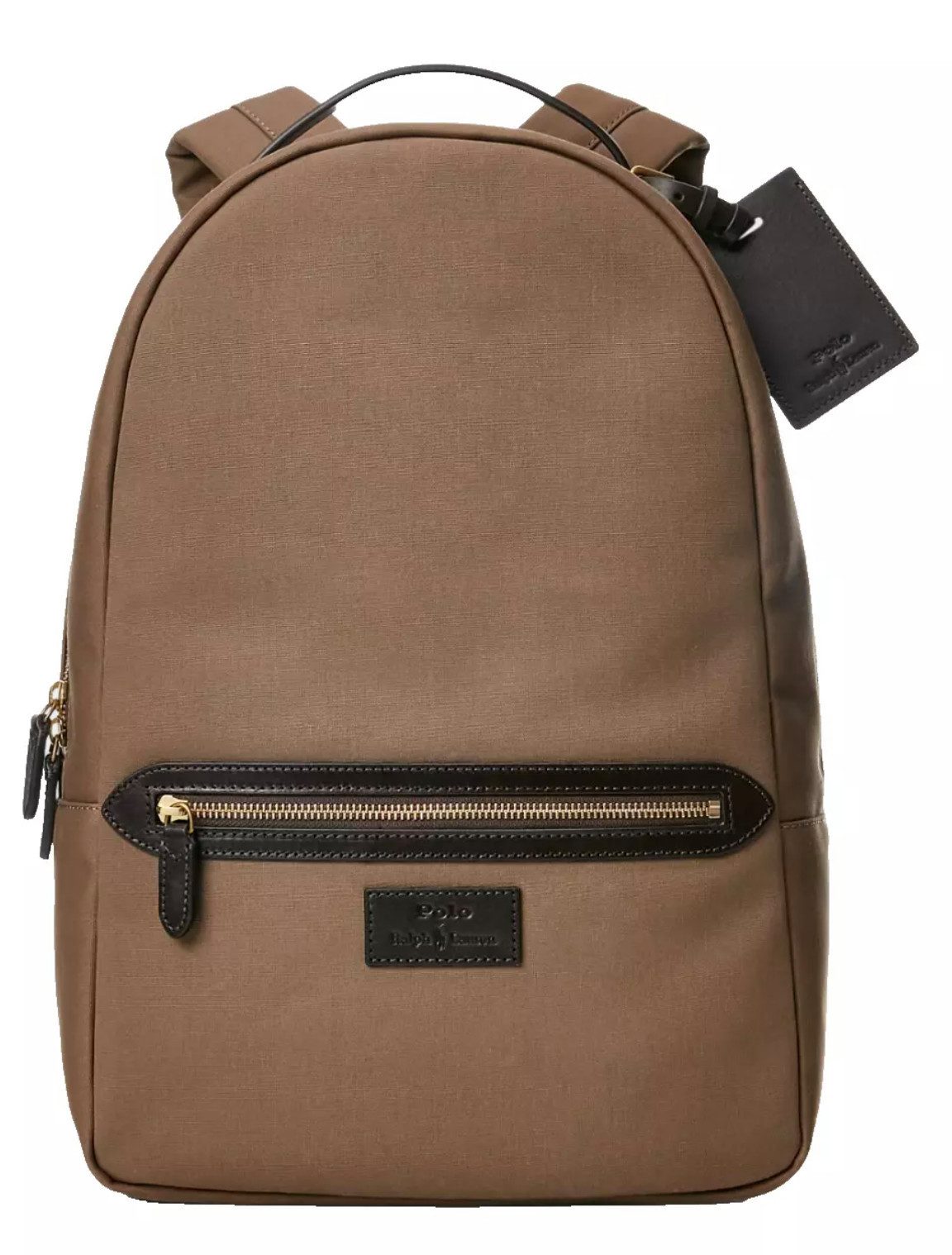 Polo Ralph Lauren Rucksack Canvas Backpack Segeltuch Tasche Reisetasche, Reißverschluss-Verschluss, Tragegriff aus Leder,Lederpatch vorne