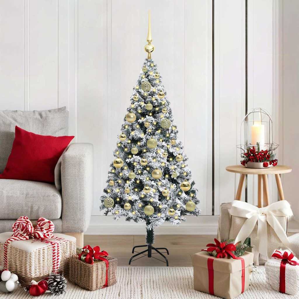 vidaXL Künstlicher Weihnachtsbaum vidaXL Künstlicher Weihnachtsbaum mit 150 LEDs mit Ständer Weiß 120 cm