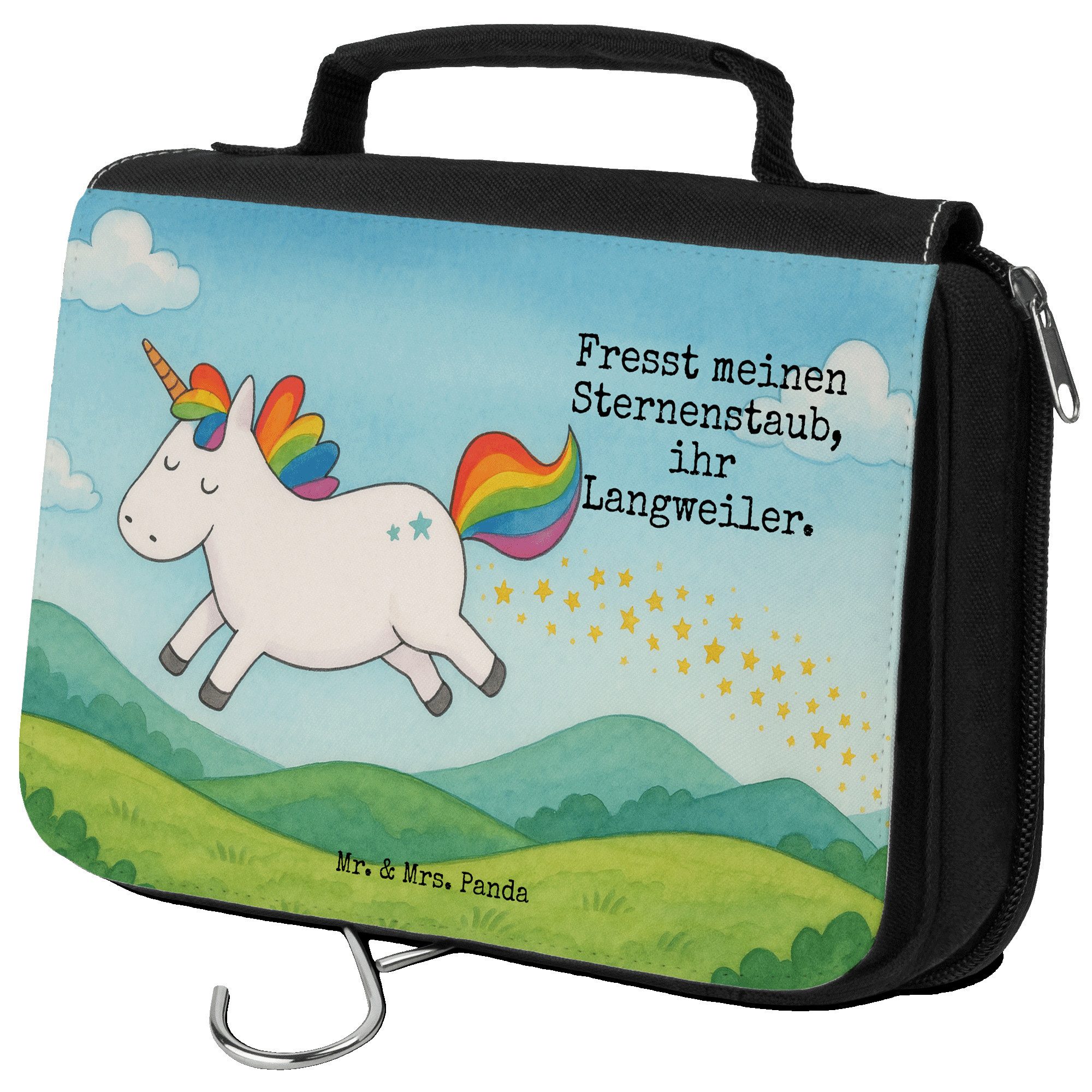 Kulturbeutel Einhorn Happy Design, Kulturbeutel, Weiß, kosmetiktäschchen, glücklic