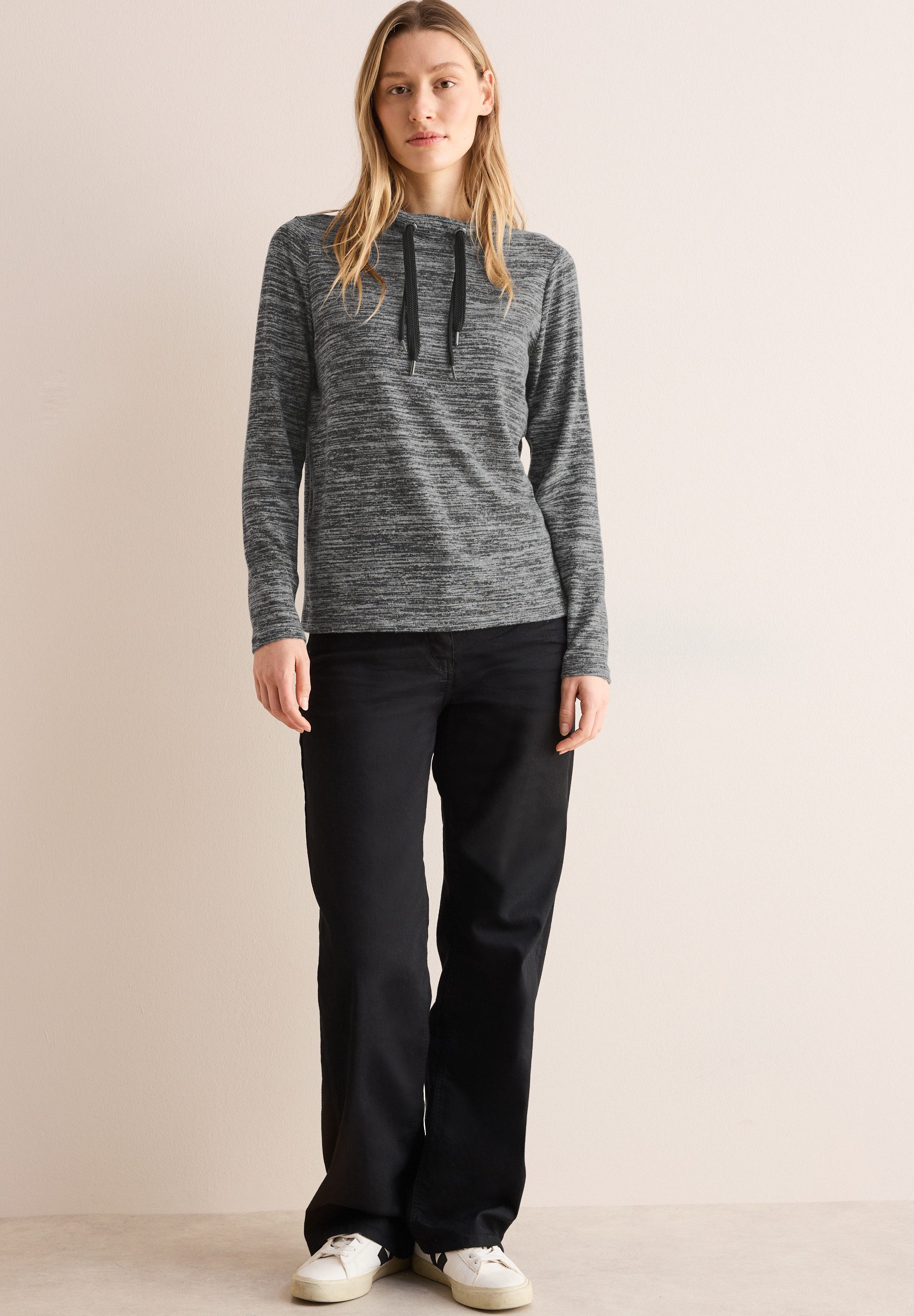 CECIL Langarmshirt bestehend aus einem Materialmix
