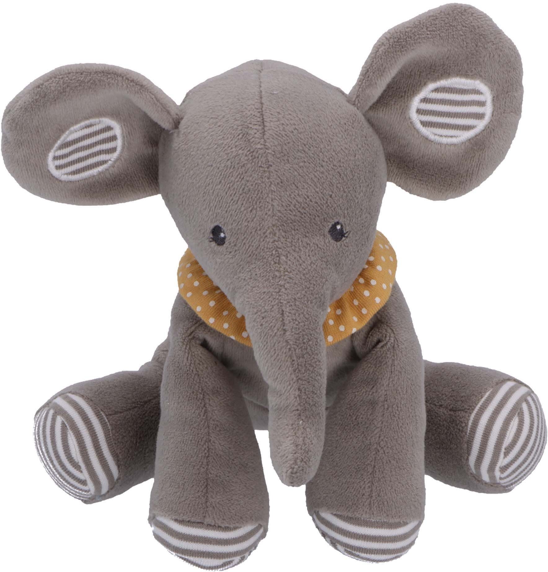 Sterntaler® Kuscheltier Spieltier klein Rassel Eddy, mit Elefant
