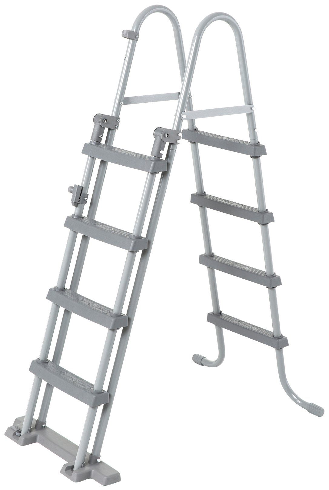 KWAD Rundpool Steely Supreme Design inkl. Sicherheitsleiter und Zubehör (Set, 10-tlg), 10-tlg., Höhe: 132 cm, inkl. Wasserpflegeset, graue Innenfolie