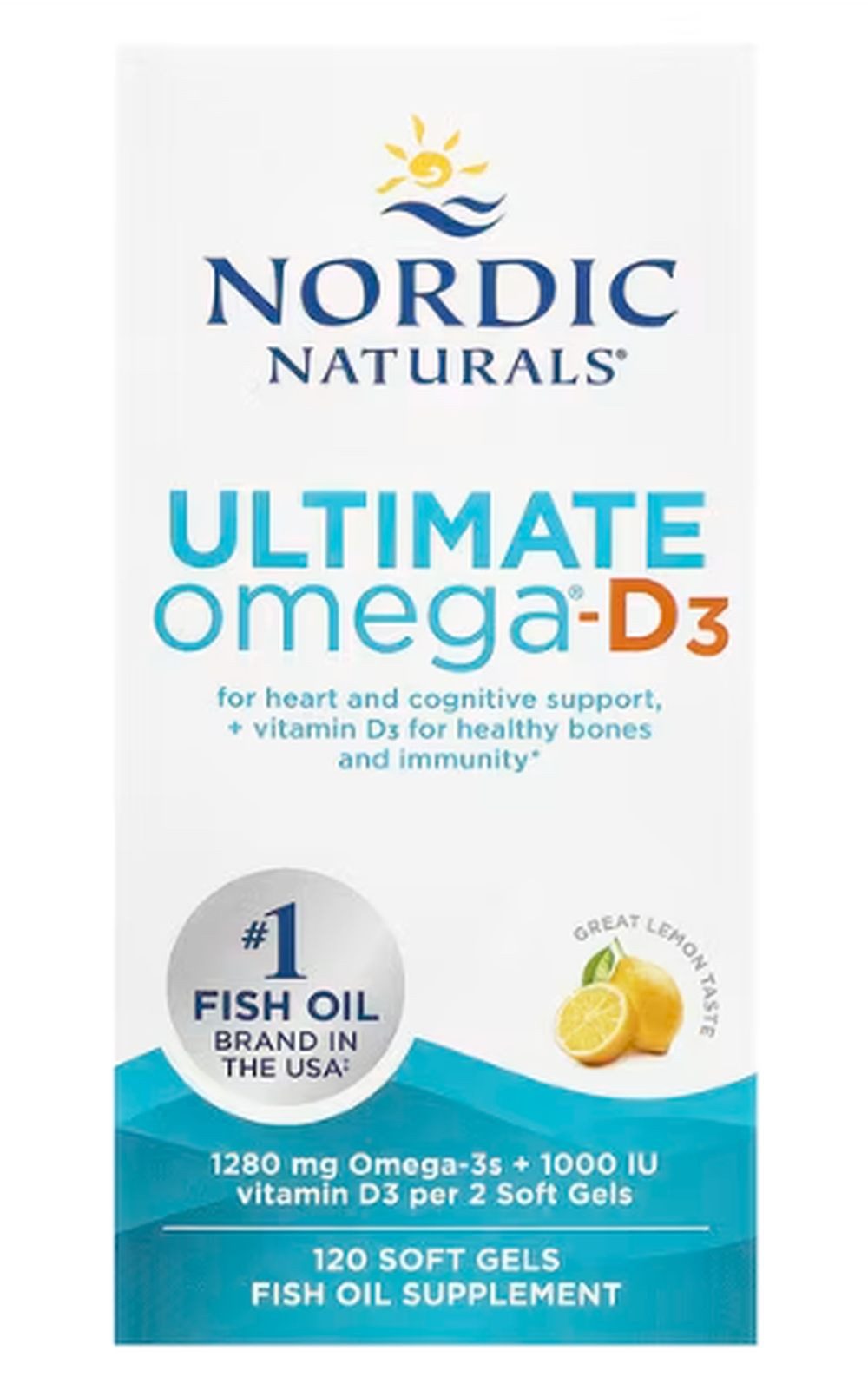 Nordic Naturals Nordic Naturals Ultimate Omega-D3 1280 mg- 120 Softgels, Zitrone Kapseln