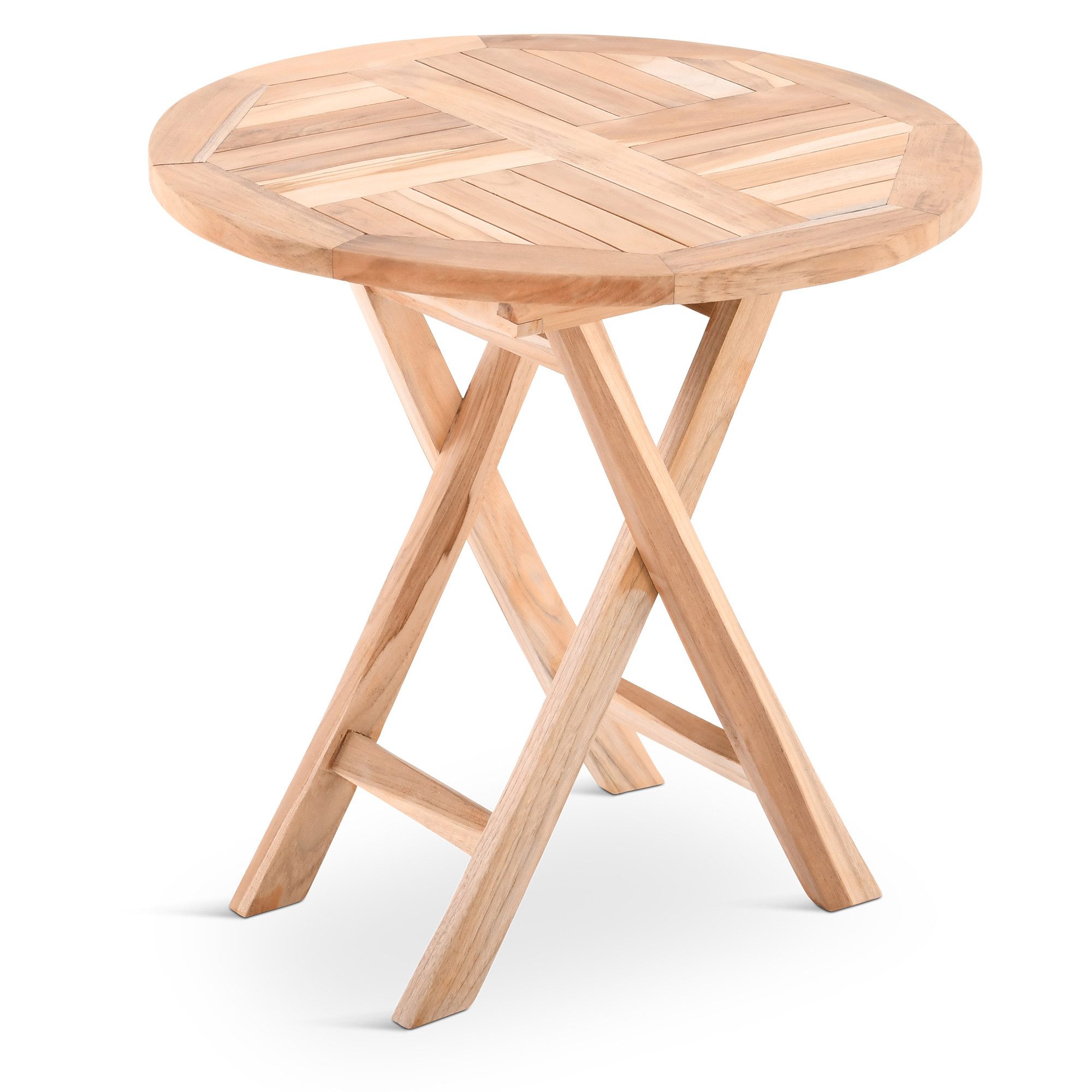 Raburg Gartentisch Beistelltisch Teakholz, 50 cm, wetterfestes Teak (Einzeltisch – wahlweise rund oder quadratisch), langlebig, leicht & robust, UV-beständig & pflegeleicht