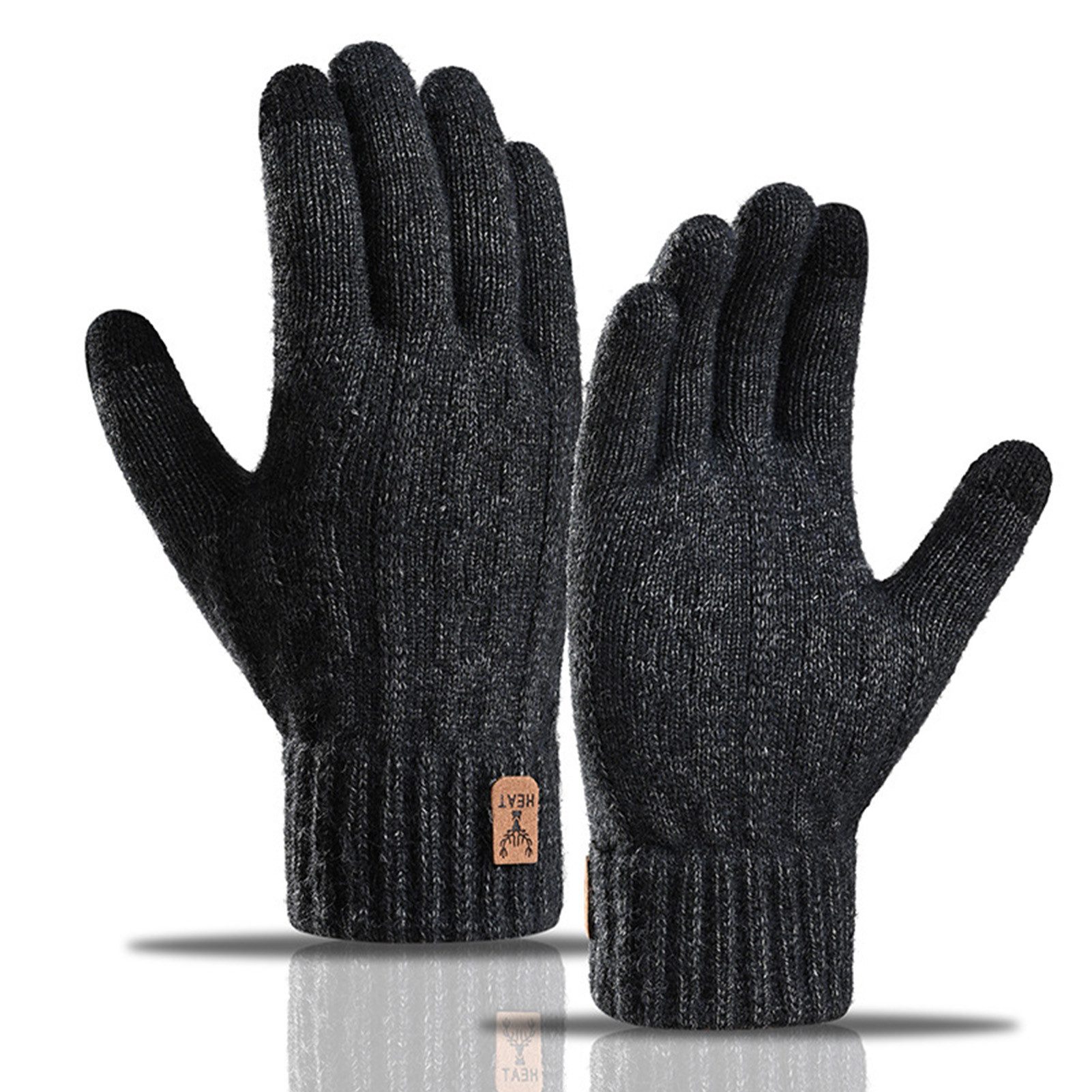 Jumpeak Strickhandschuhe Handschuhe,handschuhe winter,handschuhe herren,Arbeitshandschuhe (Spar-Set, Thermofleece-Futter) fahrradhandschuhe herren,arbeitshandschuhe herren,4 Farben,Kälteschutz