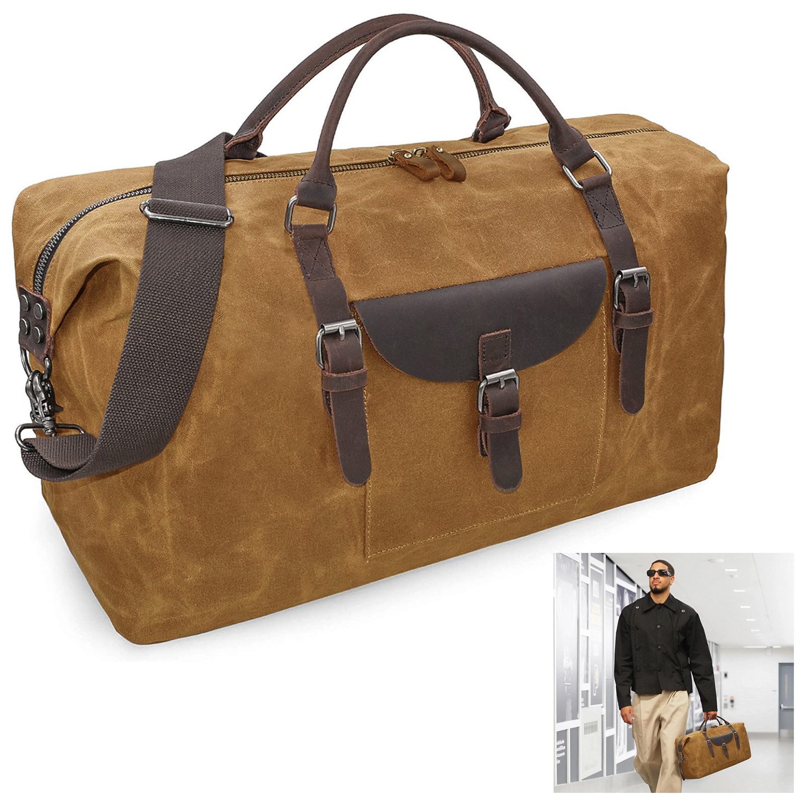 REDOM Reisetasche Canvas Trainingstasche Reisegepäck Freizeittasche günstig online kaufen