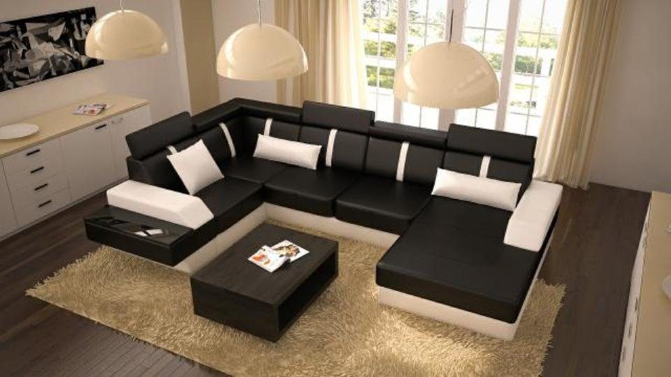Ecksofa Ledersofa JVmoebel Eckcouch Designer Polster in Wohnlandschaft Couch Sofas, Europe Made Sofa