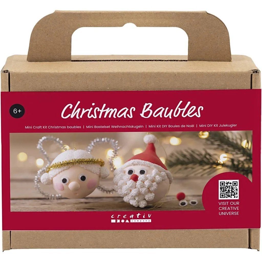 Creotime Bastelperlen Mini Kreativ Set Weihnachtskugeln, Weihnachtsmann