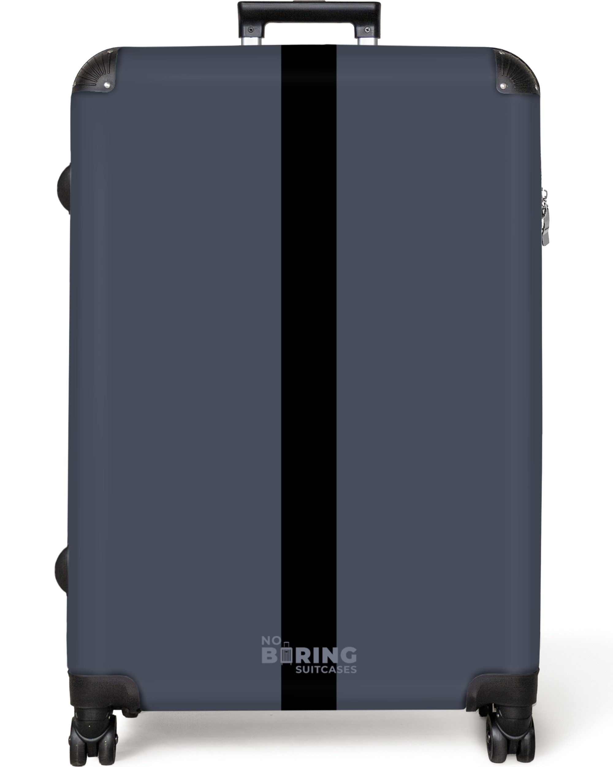 NoBoringSuitcases.com© Hartschalen-Trolley Blau mit schwarzem Streifen günstig online kaufen