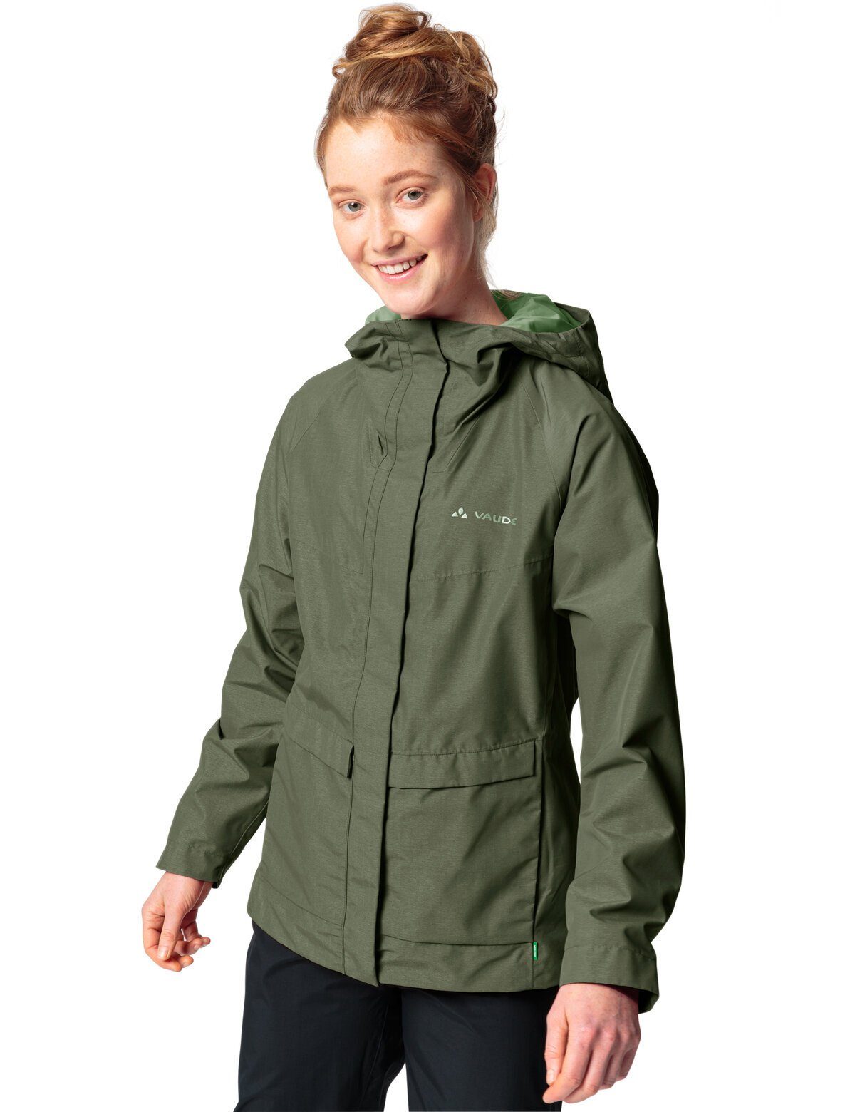 VAUDE Outdoorjacke Women's Comyou Rain (1-St) wood Jacket cedar Pro Klimaneutral kompensiert