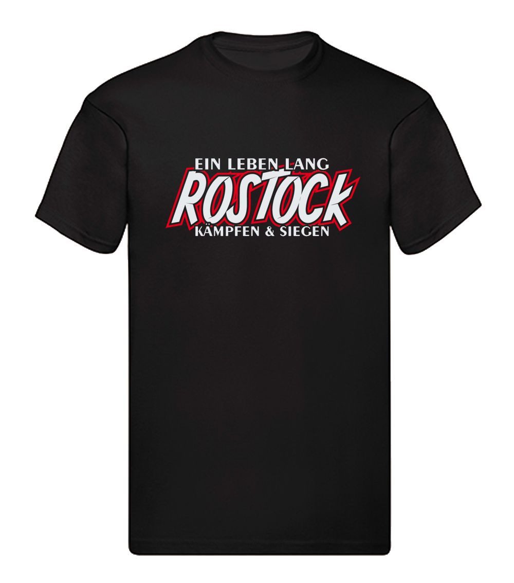 G-graphics T-Shirt Ein Leben lang – ROSTOCK – kämpfen & siegen (1-tlg) Herren T-Shirt mit einem Motiv für den echten Fan