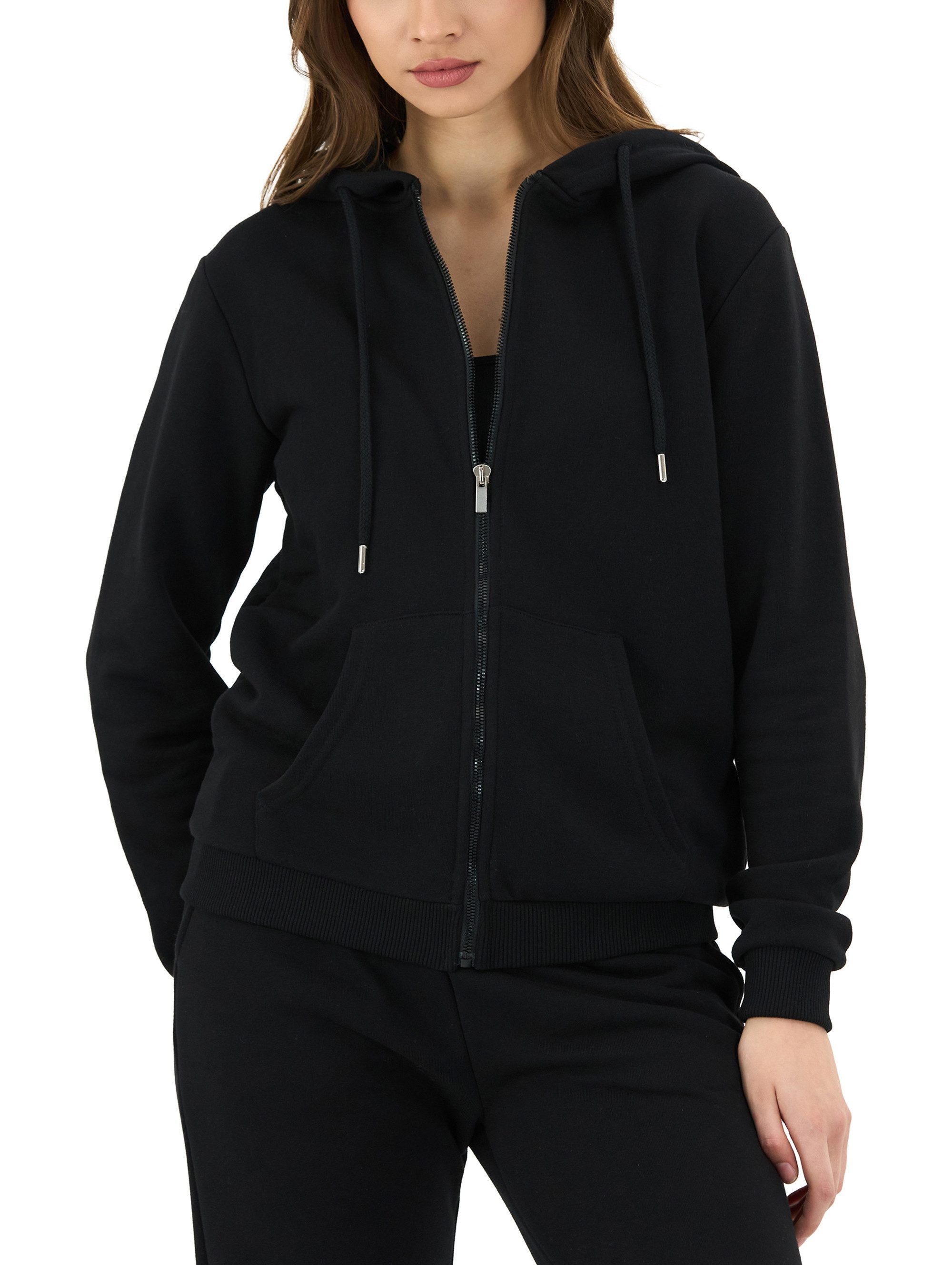 RedBridge Kapuzensweatjacke Basic mit Zipper und Kordelzug