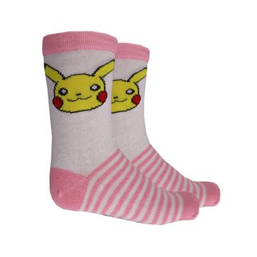 POKÉMON Langsocken Pokemon Pikachu Mädchen Kinder Socken 3er-Pack Gr. 23 bis 34