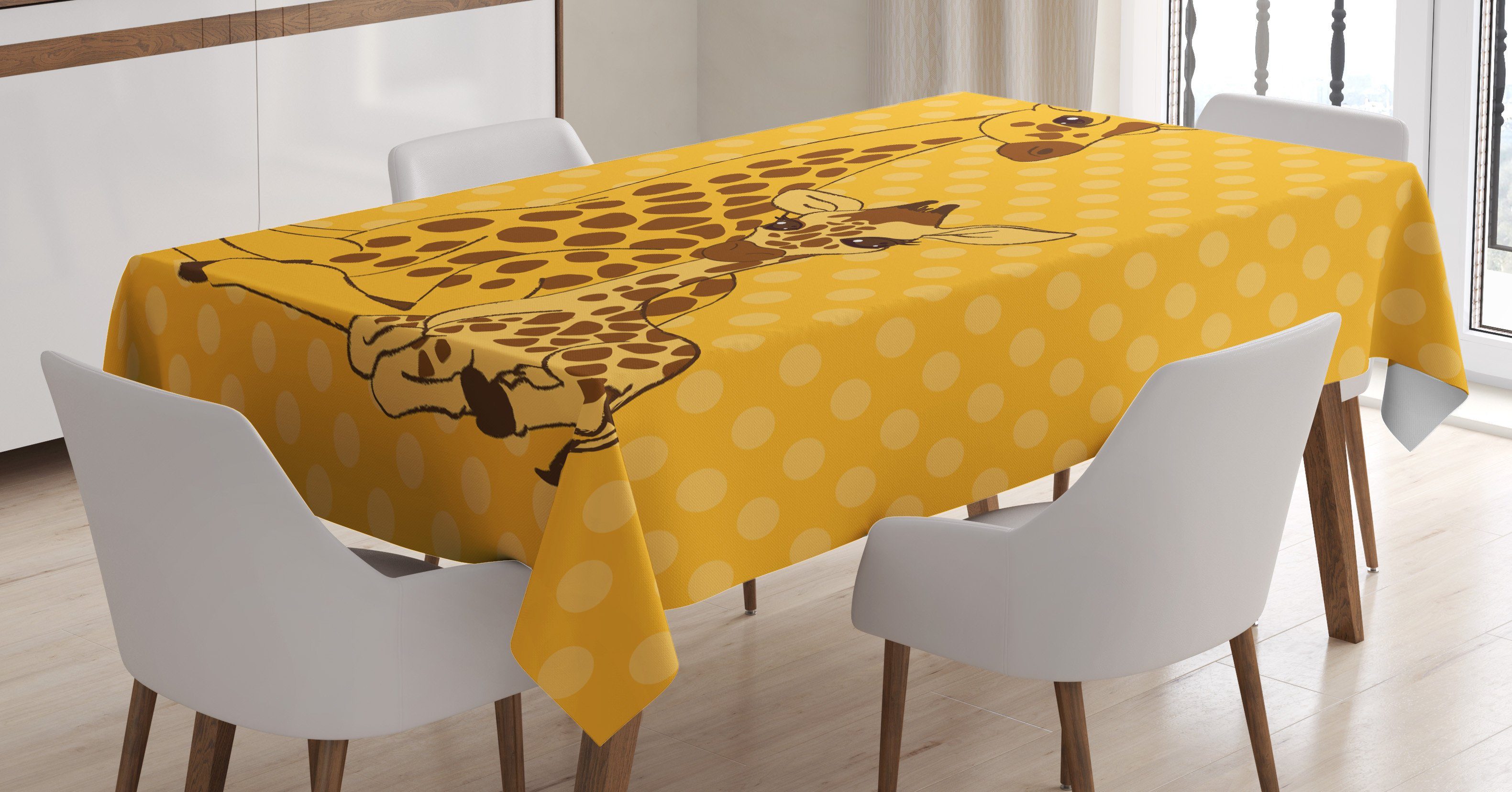 Klare Mutter und den Waschbar Giraffe Kunst Tischdecke Baby Farbfest Abakuhaus geeignet Für Farben, Außen Bereich Familie