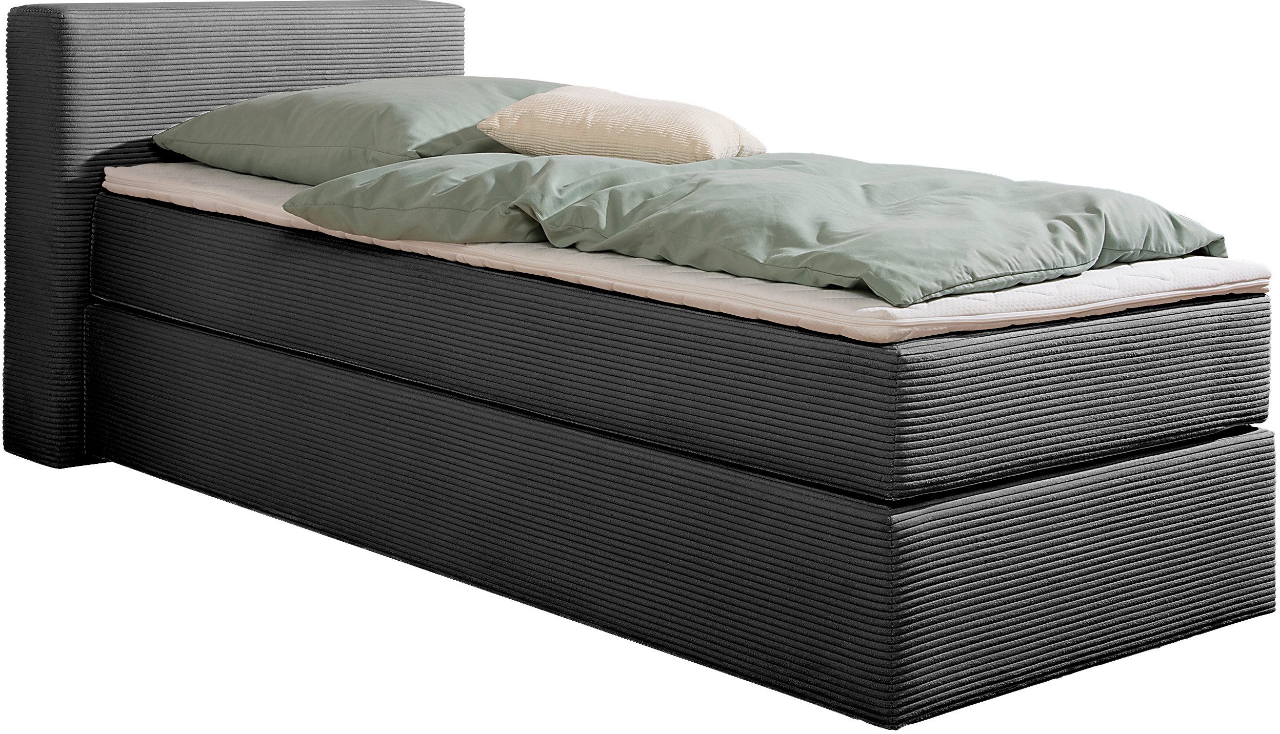 andas Boxspringbett "Åby", In Cord Bezug, wahlweise mit und ohne Matrazte e günstig online kaufen