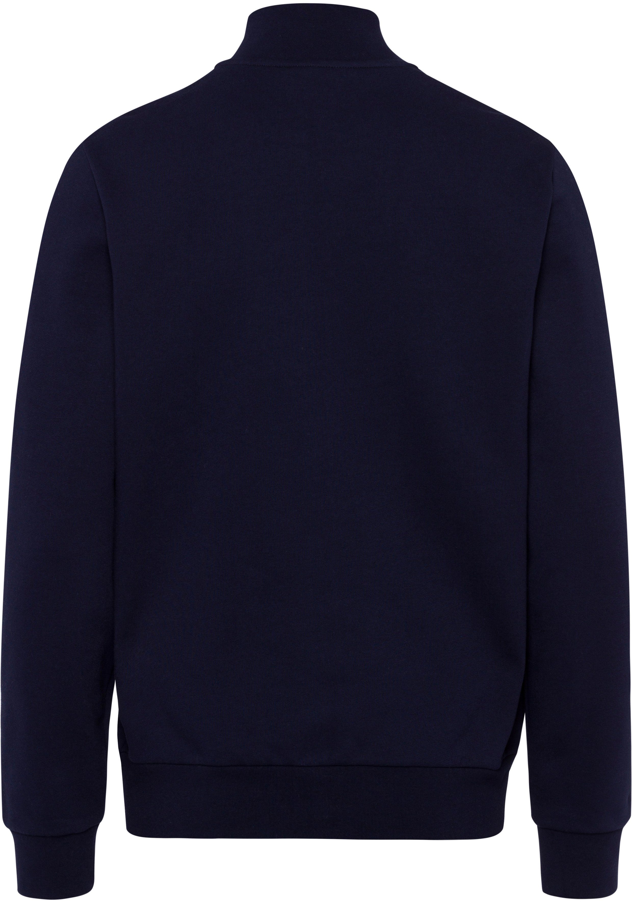 Lacoste Sweatjacke mit Lacoste Logopatch navy auf Brust der