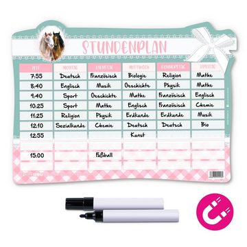 itenga Schülerkalender itenga Stundenplan magnetisch Motiv Pferde 31 x 22,5cm