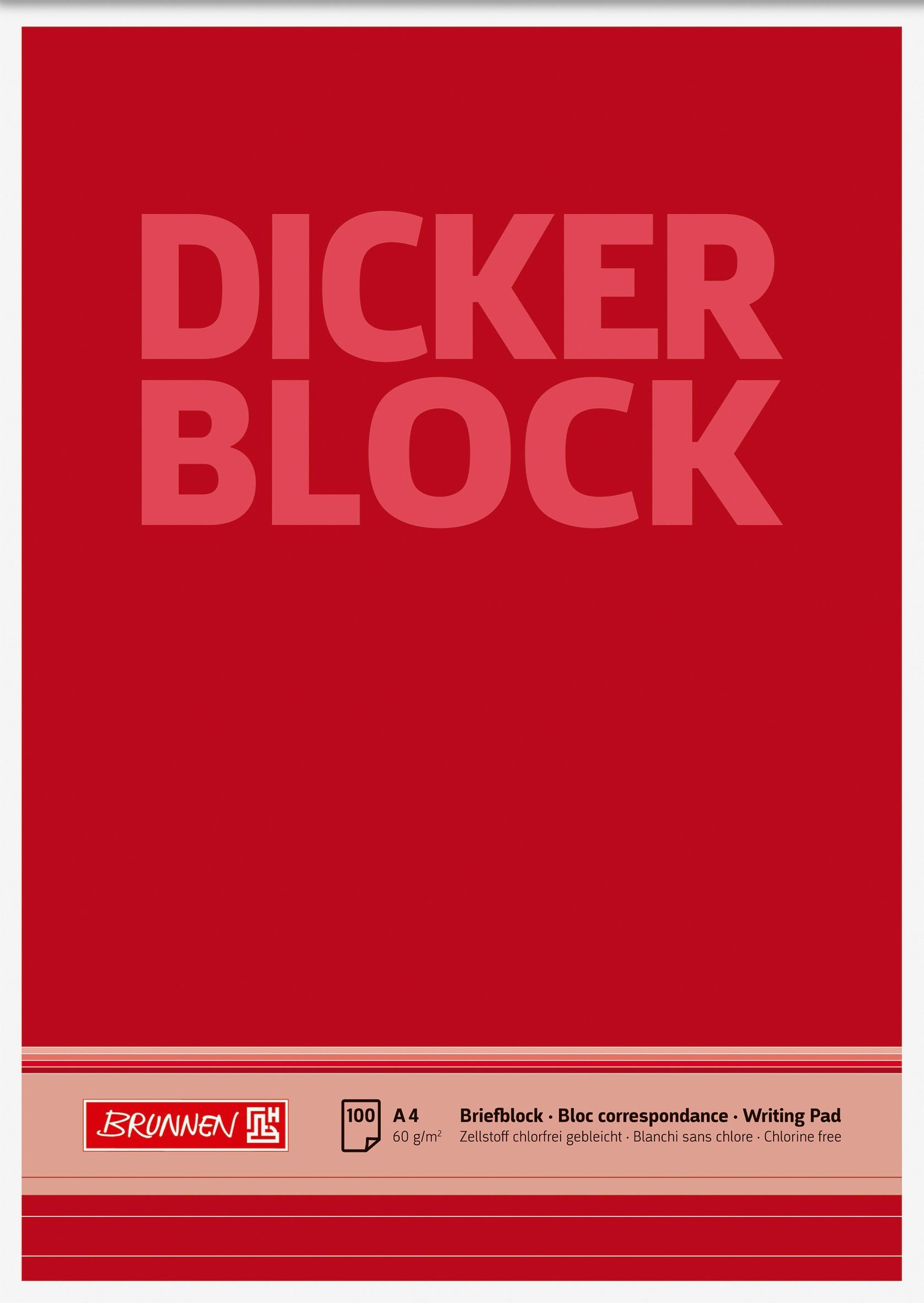 BRUNNEN Briefpapier BRUNNEN 1052687 Block "Dicker Block" A4 liniert
