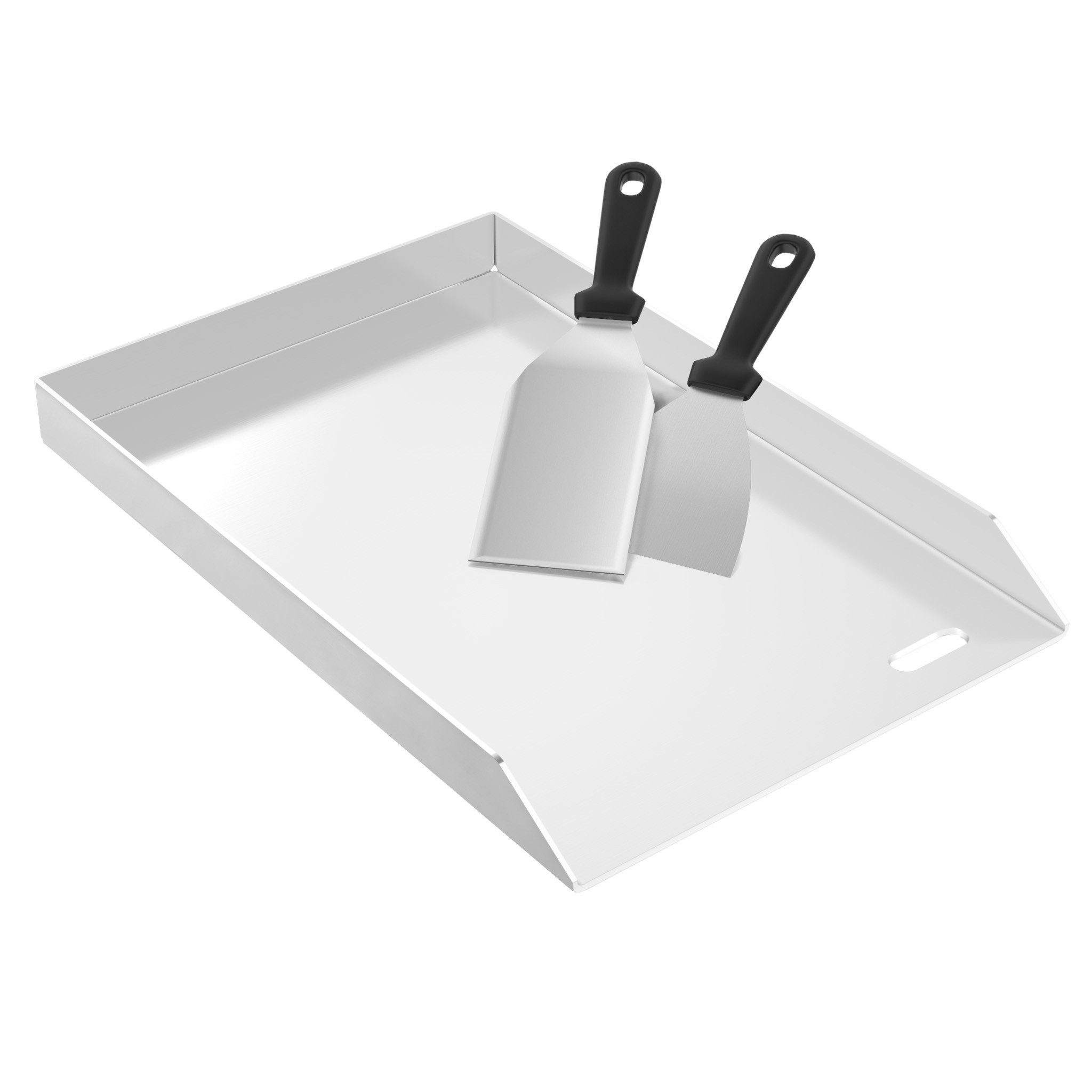 FIVMEN Grillplatte Edelstahl Grill Platte Set BBQ Plancha Gasgrills Universal Grillschale, für Gleichmäßige Hitzeverteilung Inbegriffen Grillspachtel
