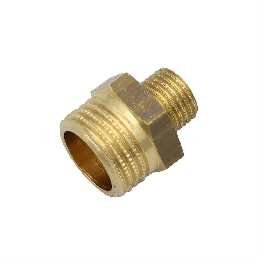 Gewindefitting Messing Reduziernippel 1/4" auf 1/2 Zoll Übergangsnippel Reduzierung