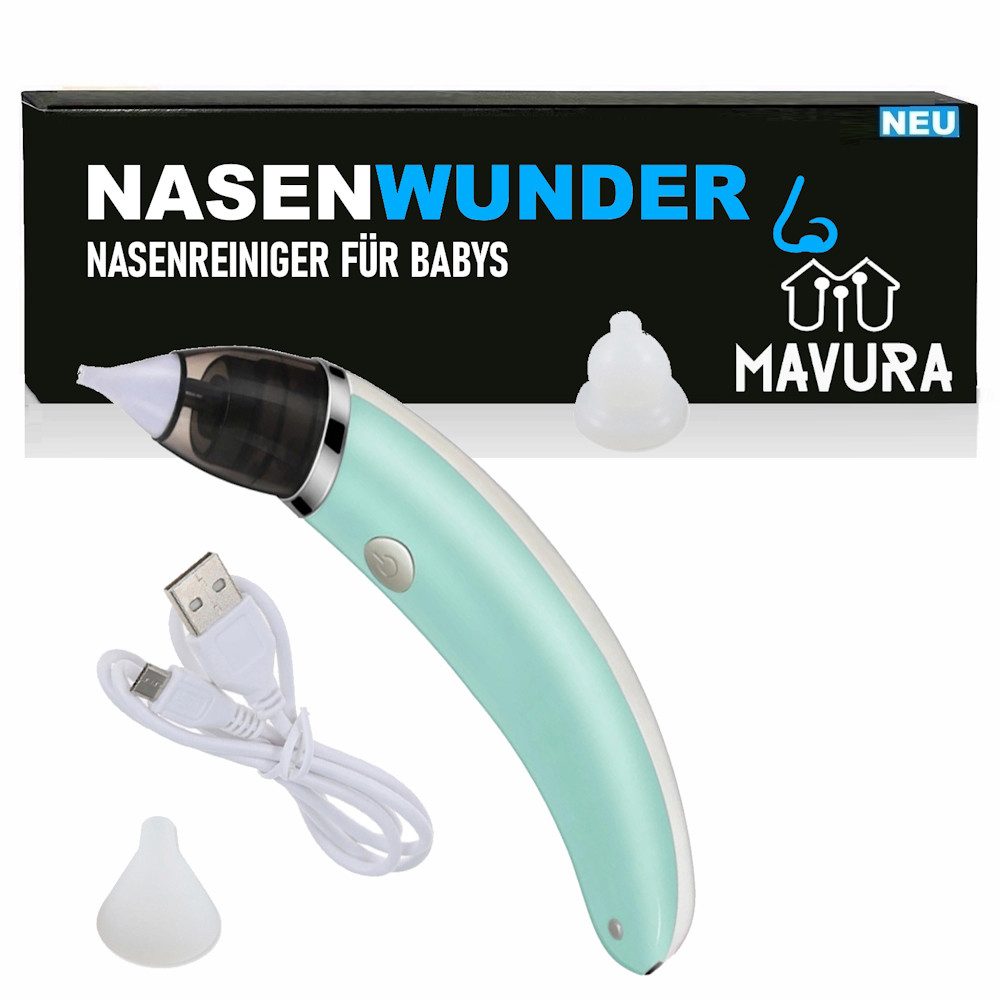 MAVURA Nasensauger NASENWUNDER Elektrischer Nasensekretsauger Baby Nasen, Schleim Aspirator Reiniger