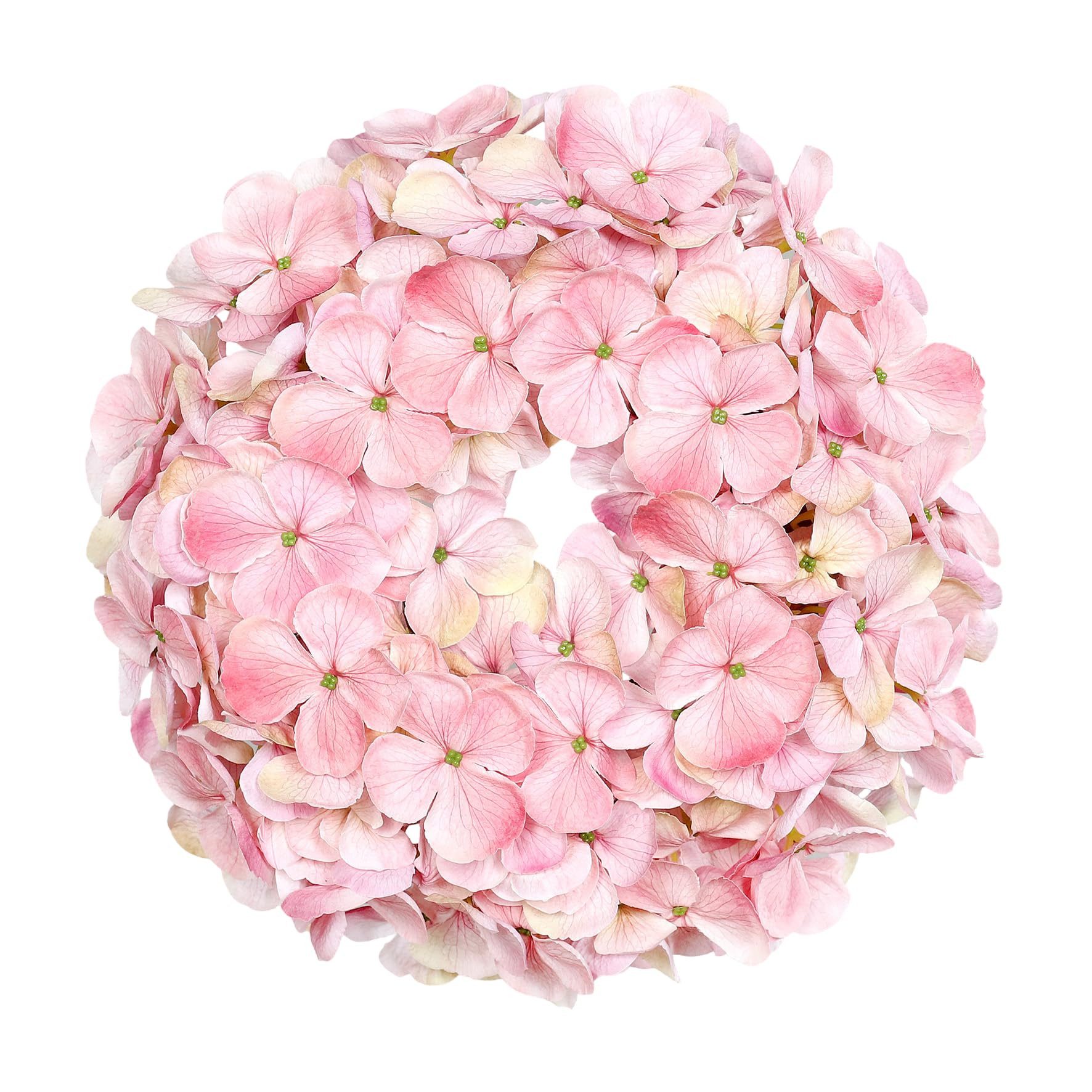 Kunstkranz Hortensienkranz 30cm DP künstlicher Kranz Wandkranz Türkranz, Seidenblumen Roß, Farbe: Rosa-Pink