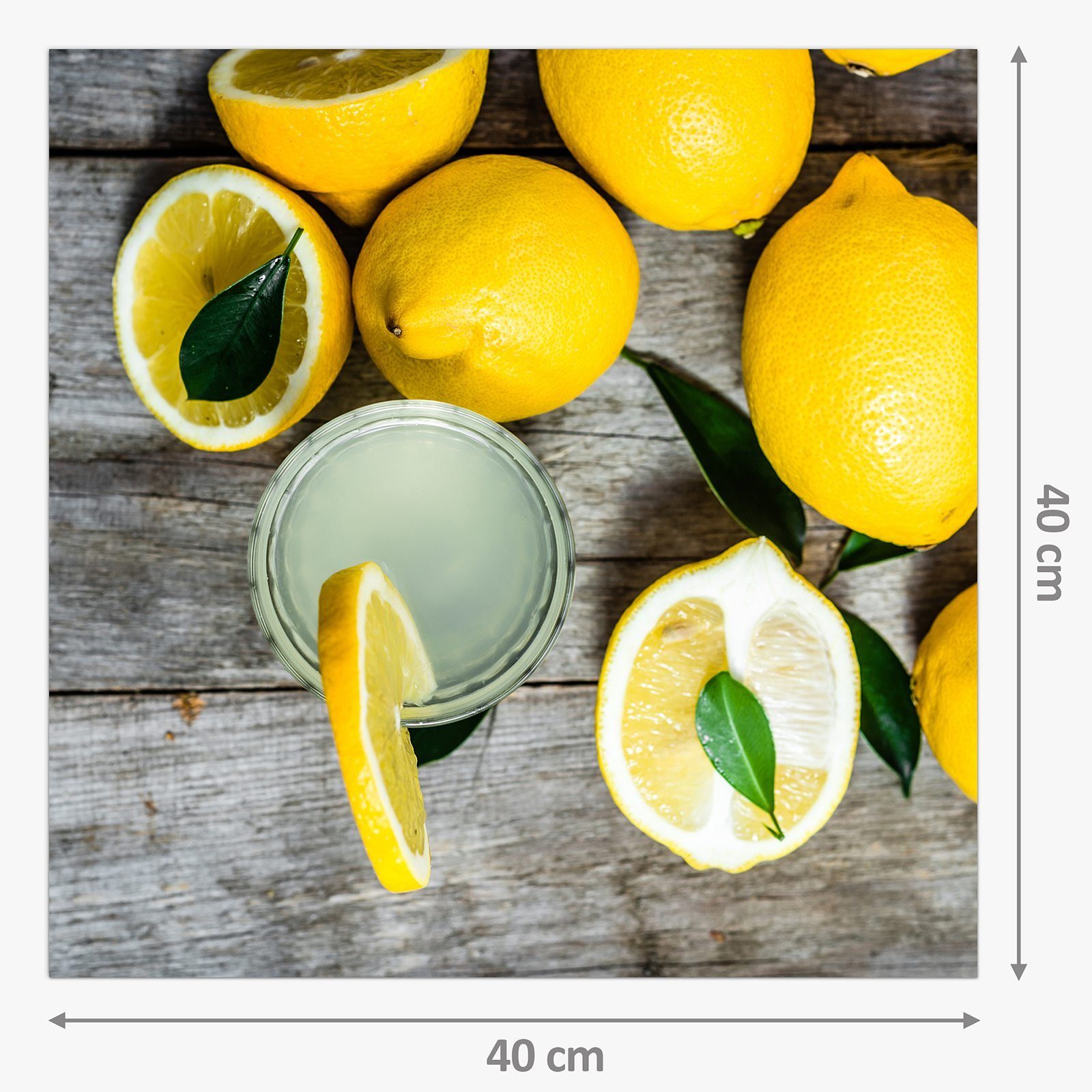 Glas Küchenrückwand und mit Motiv Spritzschutz Zitronen Primedeco ganz Küchenrückwand halb