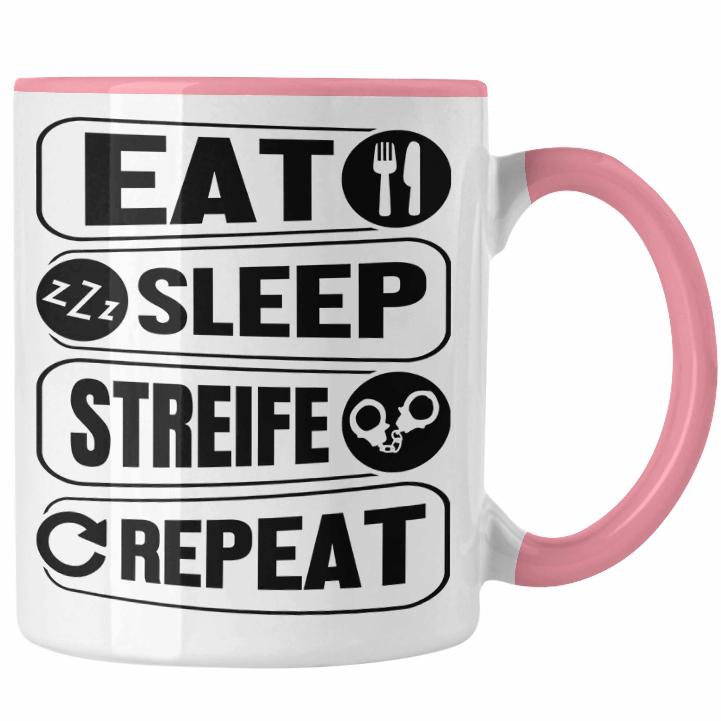 Repeat Polizei Tasse Trendation Polizist Tasse Eat Geschenk Sleep Rosa Streife Geschenkidee