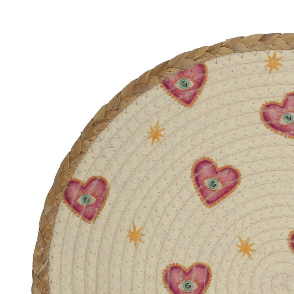Kersten BV Platzset Tischunterlage Natur - Herzen ⌀ 38 cm, (1-St) – Bild 2 von 2