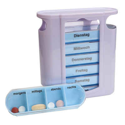 Pillendose Pillenbox 7 Tage 4 Fächer morgens mittags abends nachts Tablettenbox, 7 Tage, 4 Fächer