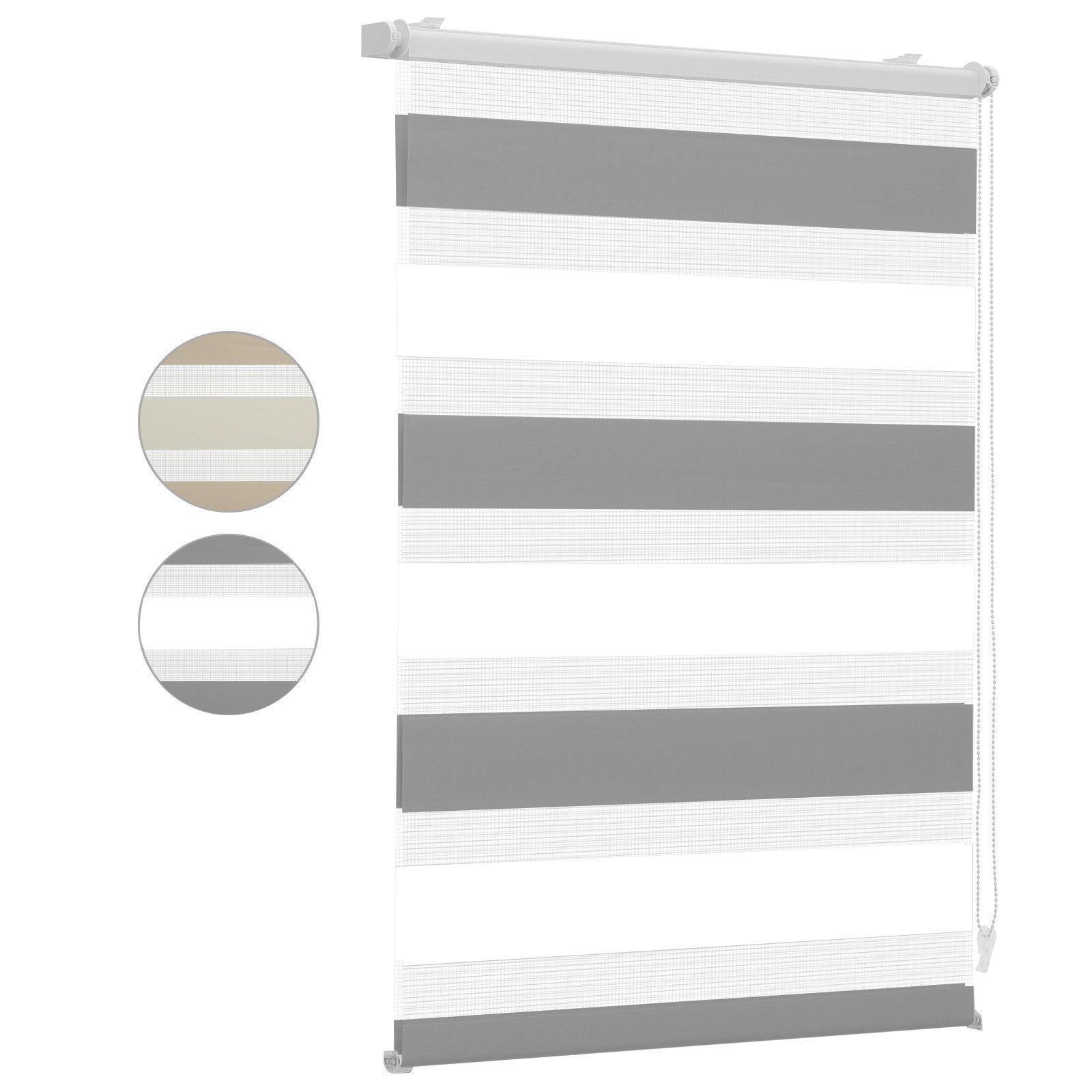 Doppelrollo Doppelrollo Klemmfix ohne Bohren Zweifarbig Zebra Rollo