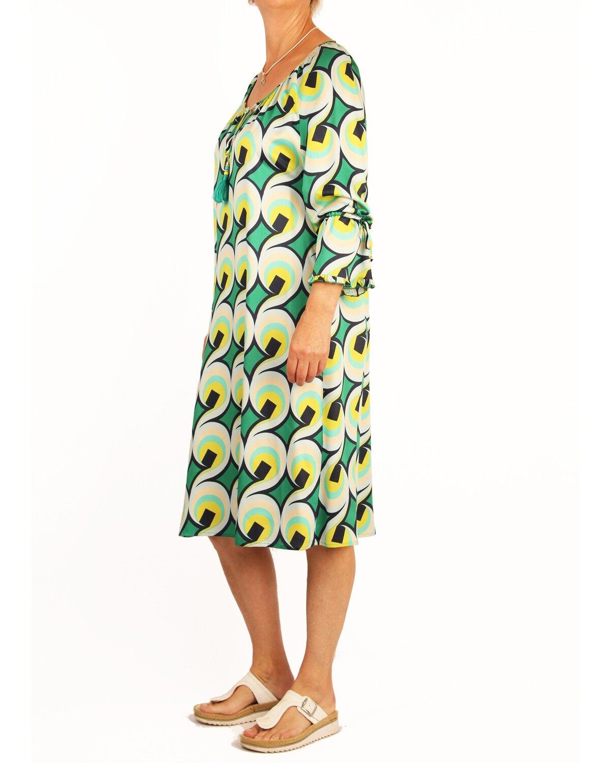 Allover-Print Kleid Midikleid mit White Label