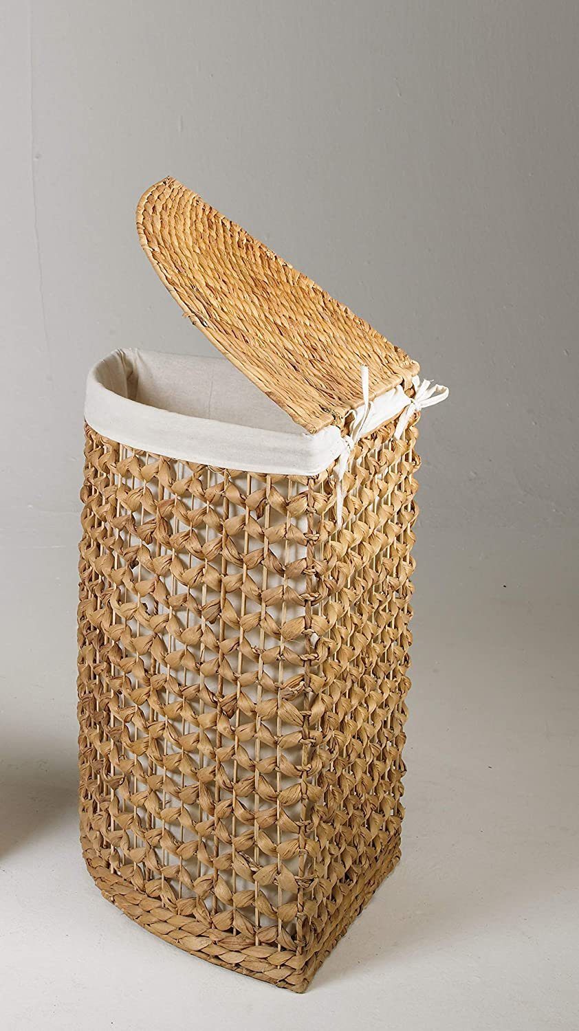 ARTRA Wäschekorb Eckwäschebehälter Chris M aus Wasserhyazinthe Natur Wäschetruhe beige (1 St)