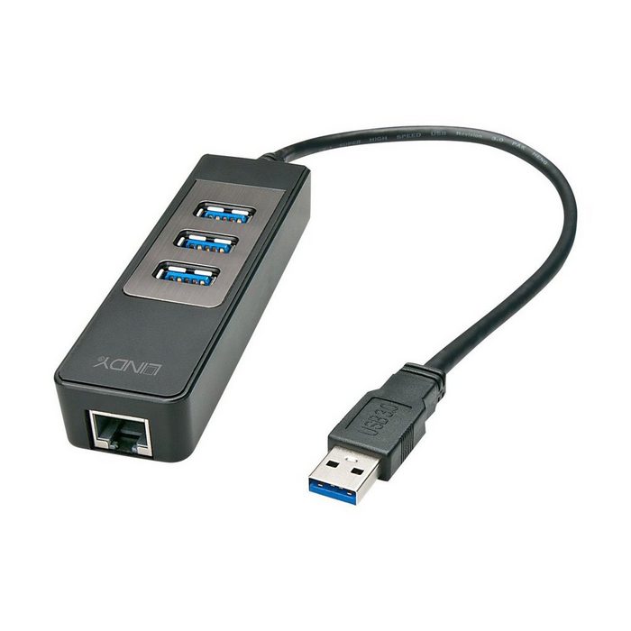 Lindy USB-Verteiler USB 3.1 Hub & Gigabit Ethernet Adapter