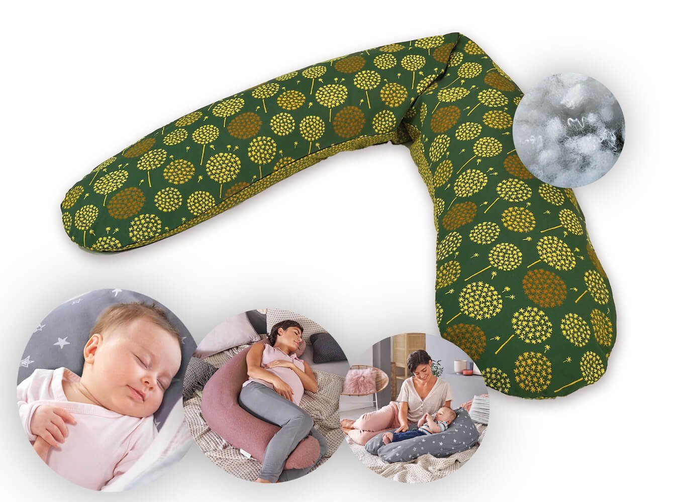Theraline Stillkissen Das Original 190 cm mit Polyester Hohlfaser