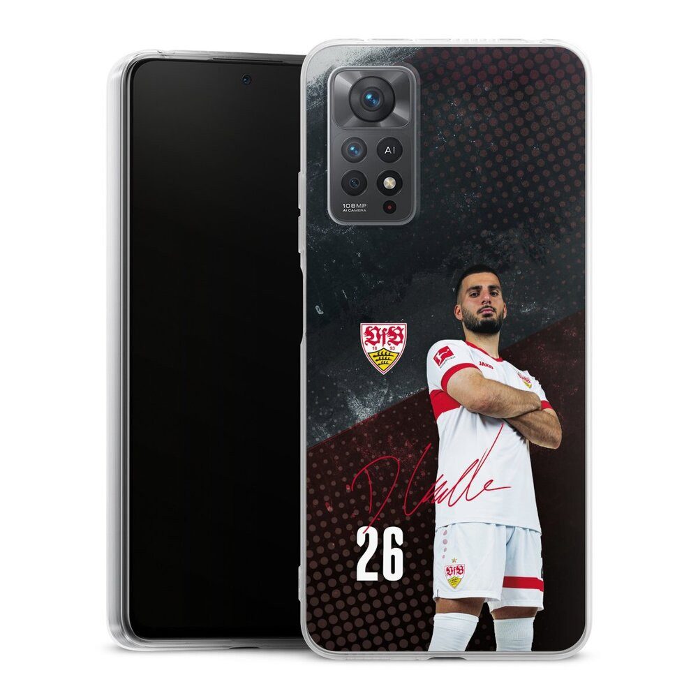DeinDesign Handyhülle VfB Stuttgart Deniz Undav Offizielles Lizenzprodukt Deniz Undav 24/25, Xiaomi Redmi Note 11 Pro 4G Silikon Hülle Bumper Case Smartphone Cover