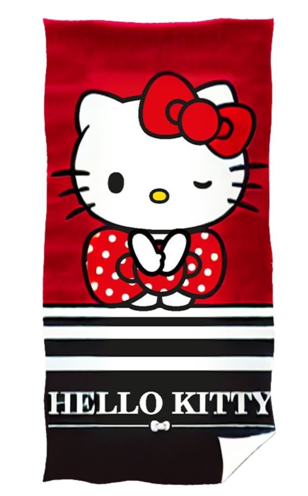 Carbotex Handtücher Hello Kitty Duschtuch Badetuch Strandtuch 70 x 140 cm / 100% Baumwolle, (1 Duschtuch, 1-St)