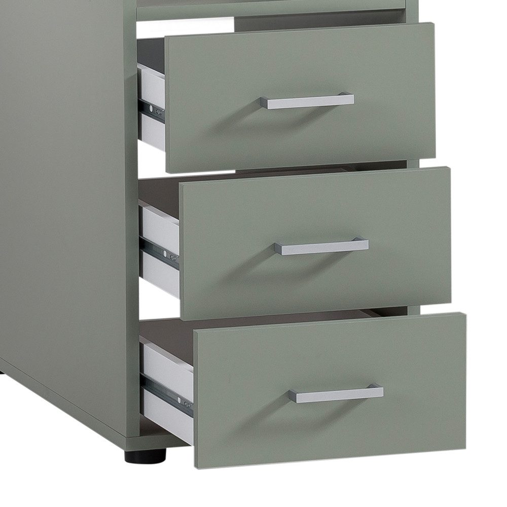 Lomadox Schreibtisch NEVERS-80, grün, 3 Schubkästen, 1 Tür, B/H/T ca. 150/86,7/70 cm