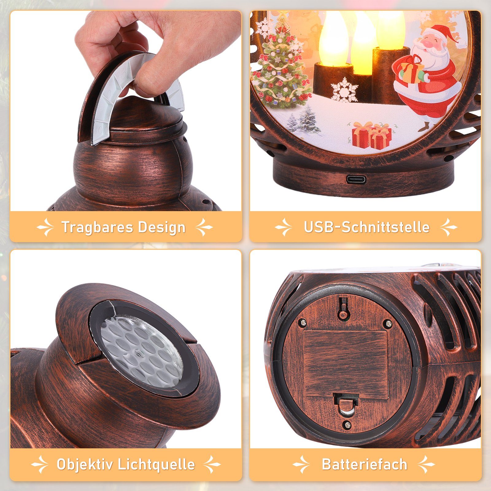 MUPOO Projektionslampe LED Projektor Weihnachtsdeko Laterne günstig online kaufen