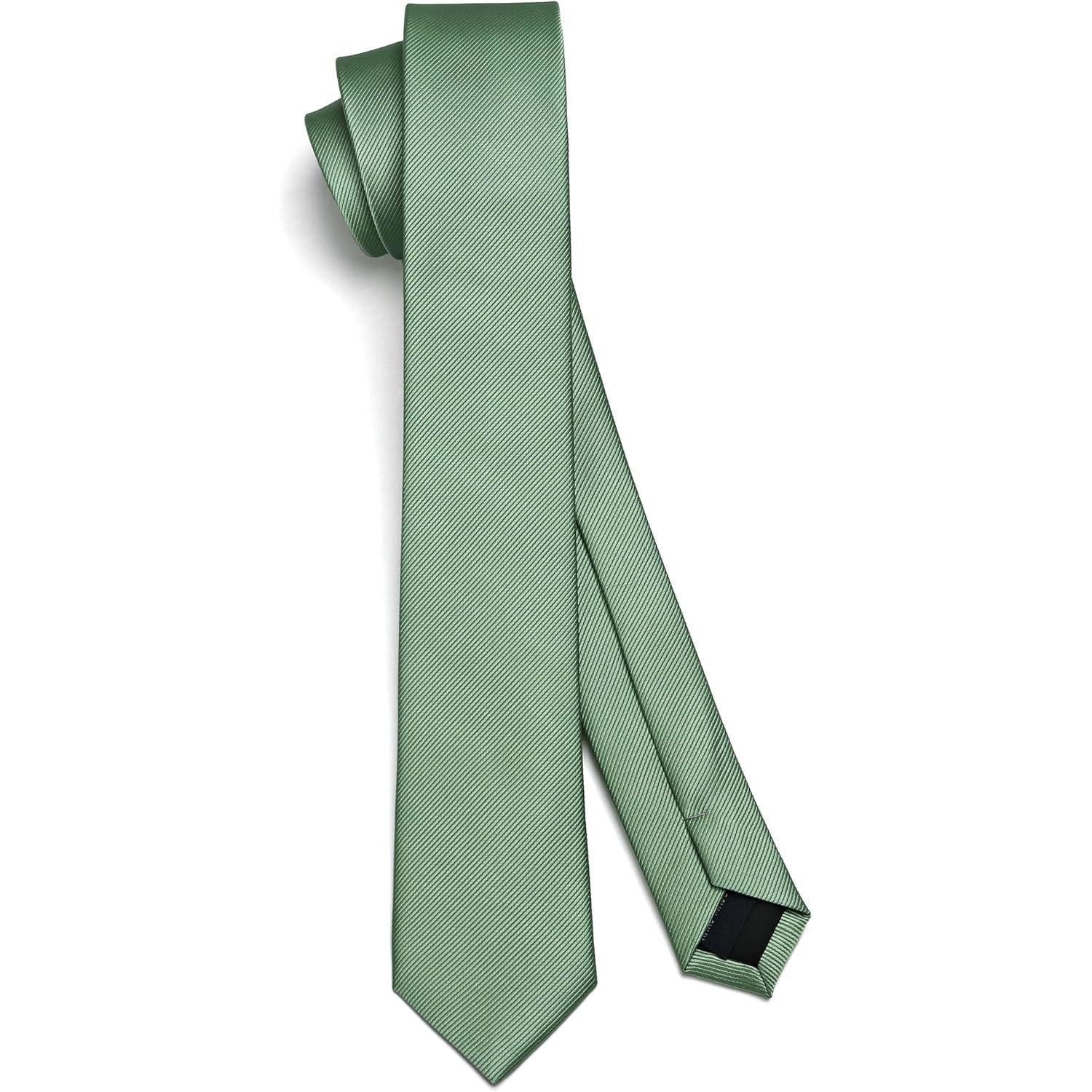 LuxusKollektion Krawatte Krawatte Herren Seide 6cm Hochzeit Party Business Grün Salbei Dunkel