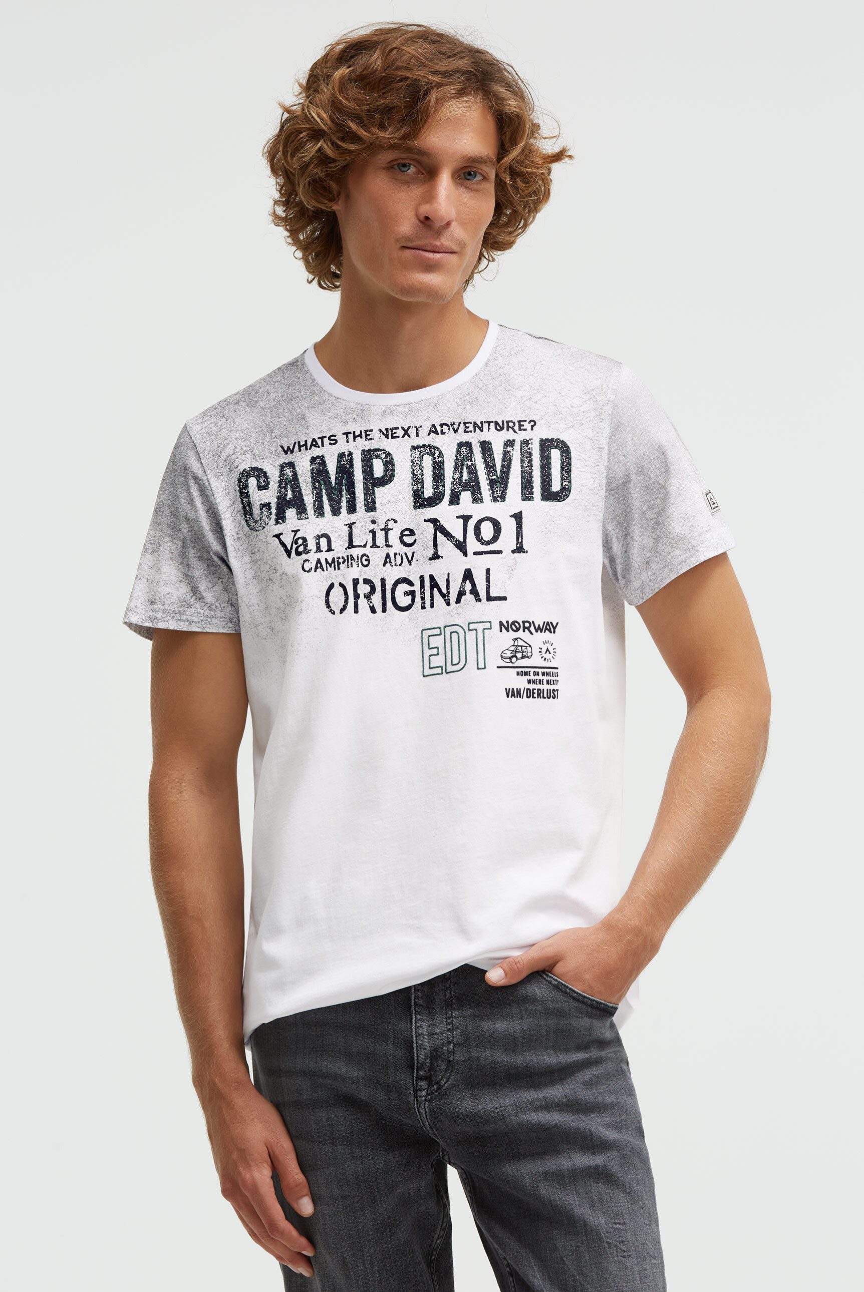 CAMP DAVID Rundhalsshirt aus Baumwolle