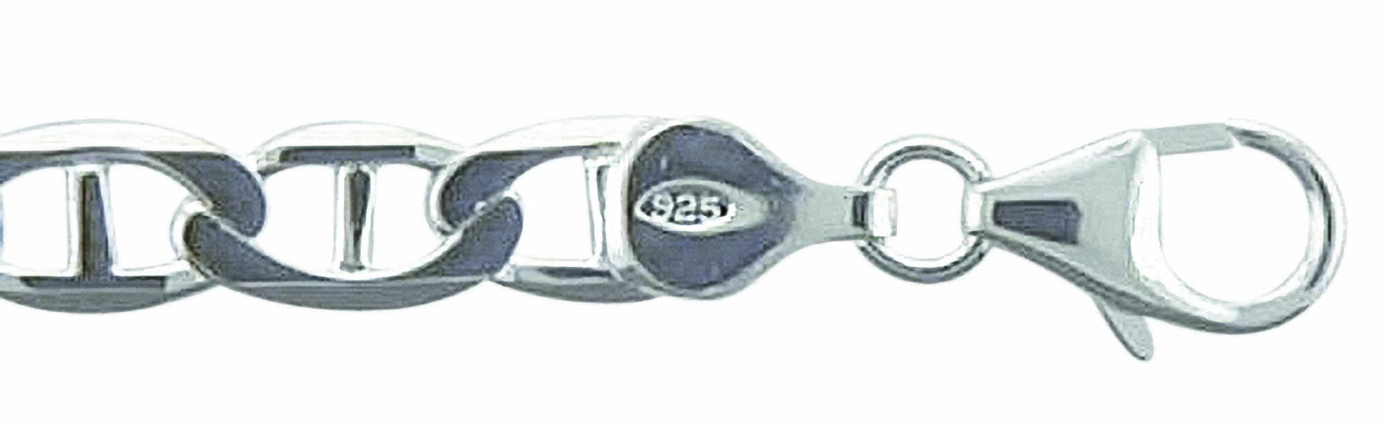 Silberarmband Damen 925 Silber Stegpanzer Armband 19 cm Ø 6 mm