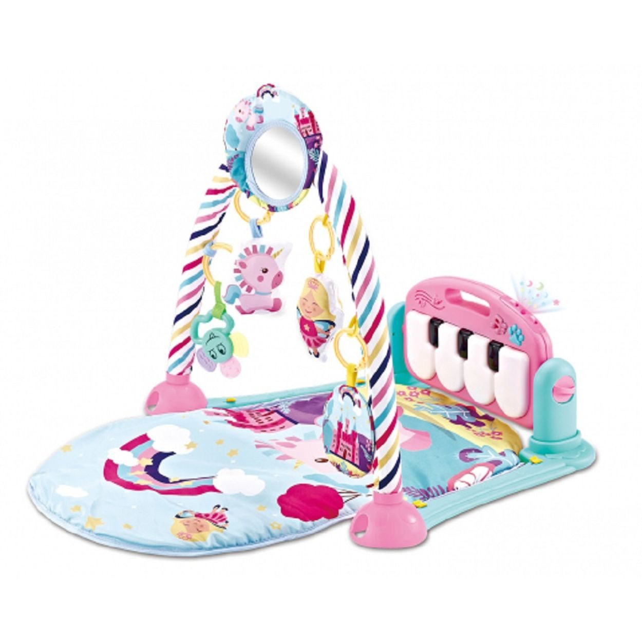 Kikkaboo Spielbogen Piano, Krabbeldecke, Klaviertasten, Plüschfiguren, Musik, 100% Polyester