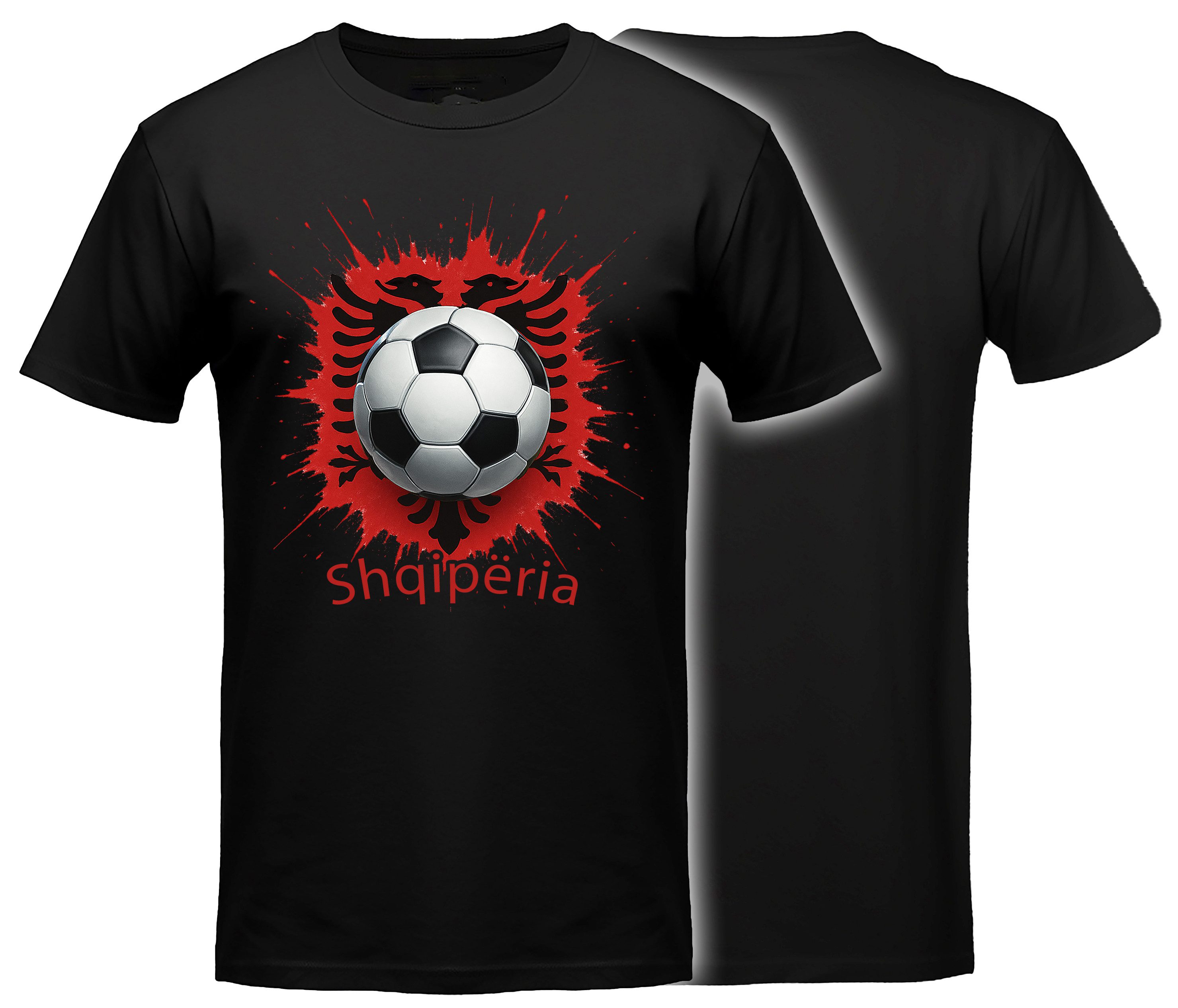MyDesign24 T-Shirt Fussball Shirt - WM T-Shirt schwarz Herren und Damen Fussball kurzarm Albanien Fan-Shirt i669