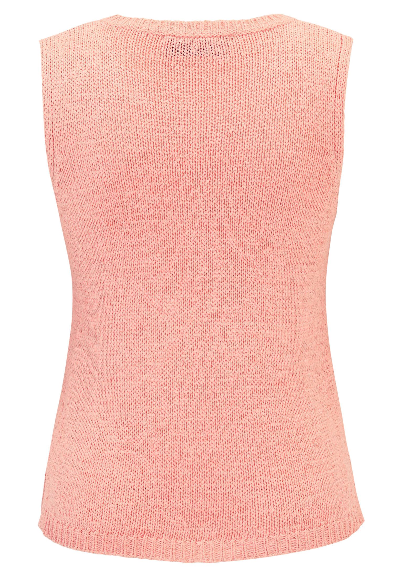 Cartoon Stricktop Damen mit Rundhalsausschnitt Rippbündchen